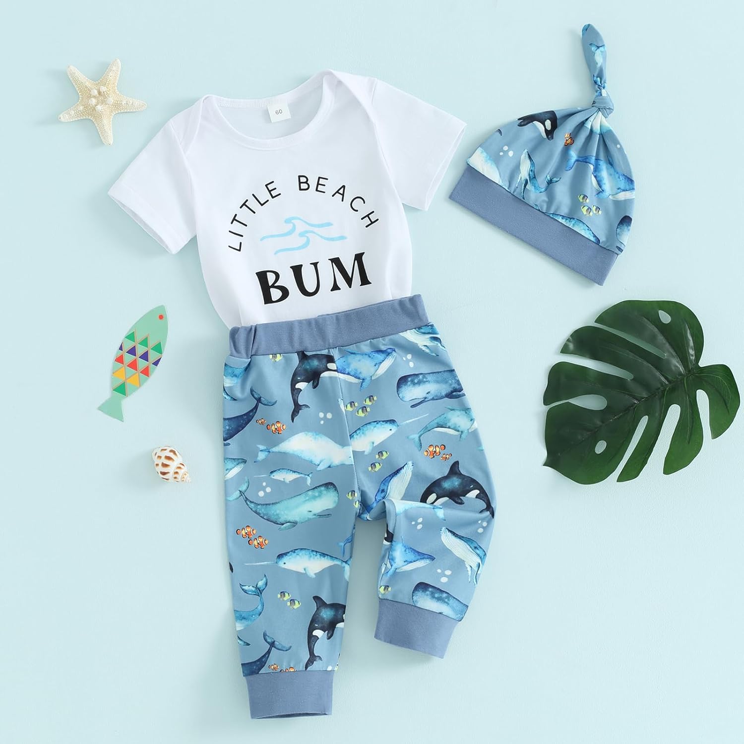 Kayotuas Newborn Baby Boy Girl Romper-Pants Set with Hat