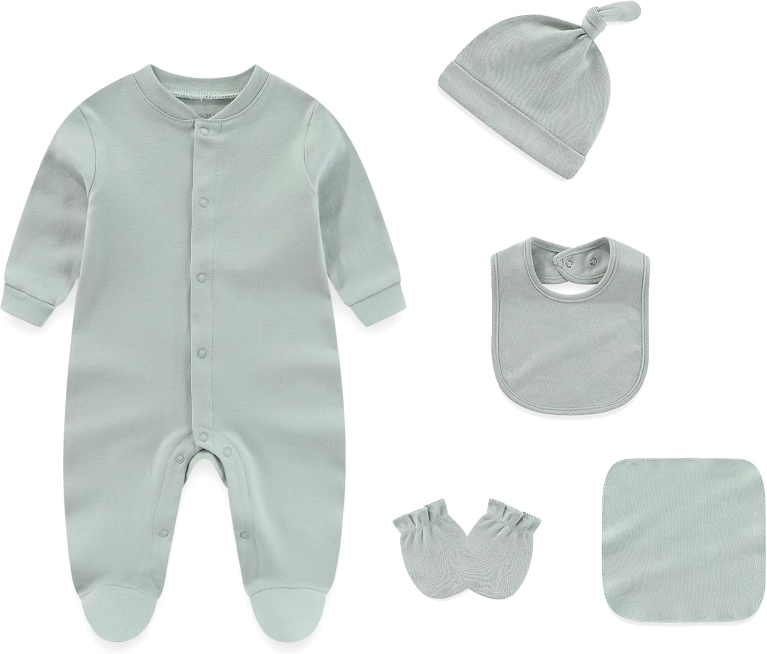 Chamie Newborn Boy Girl Clothes Set - 4 Pieces Romper Jumpsuits