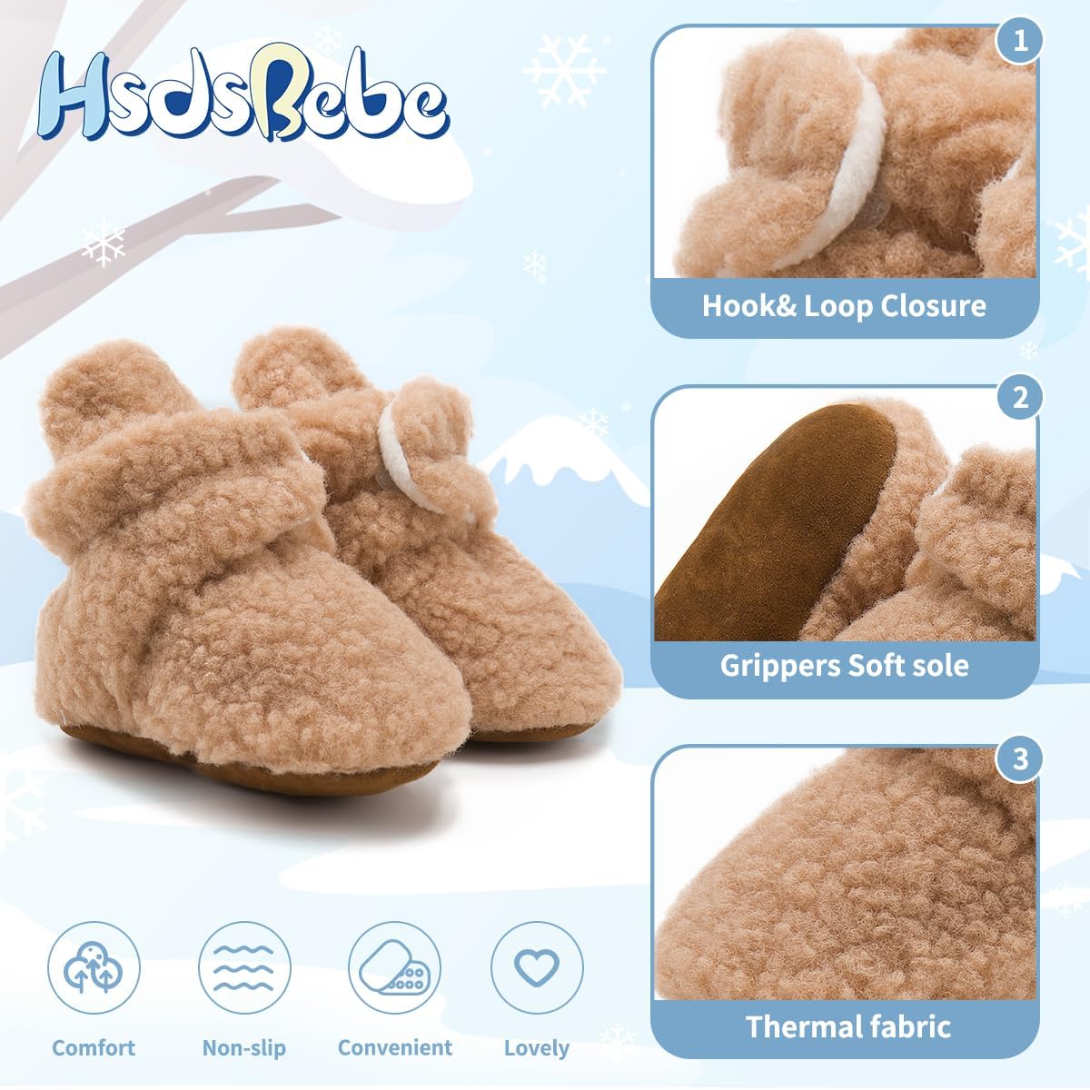 HsdsBebe Unisex Toddler Winter Booties