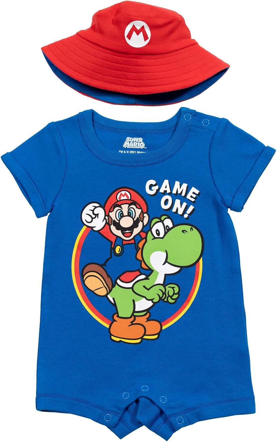 Super Mario Mario Yoshi Baby Romper and Bucket Sun Hat