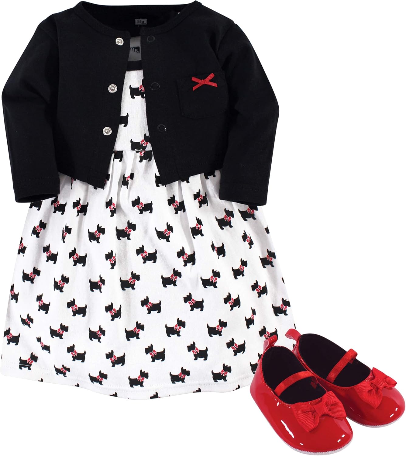 Hudson Baby Baby Girls Cotton Outfit Set