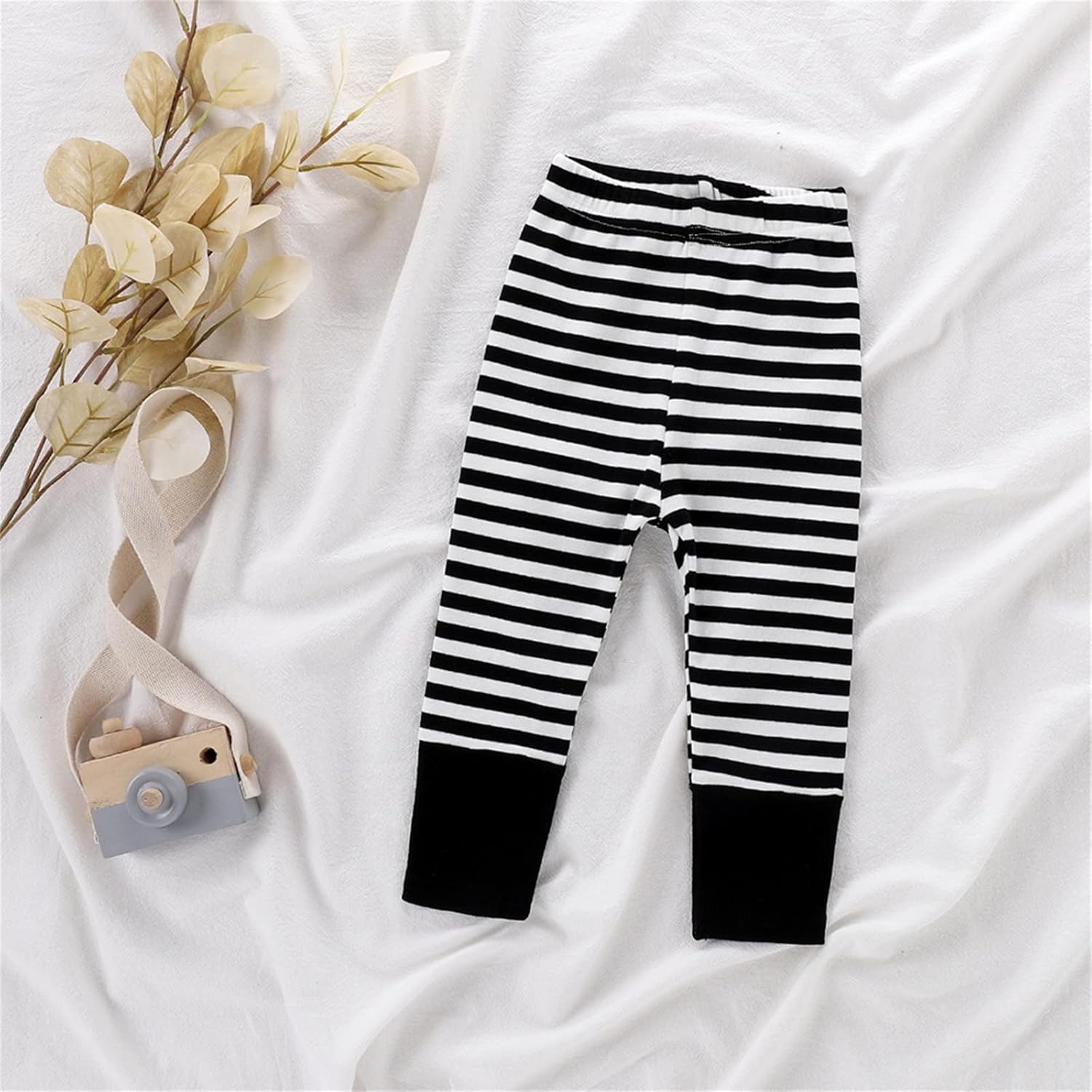 Golden Green Patchwork Striped Infants and Adults Leggings Trousers