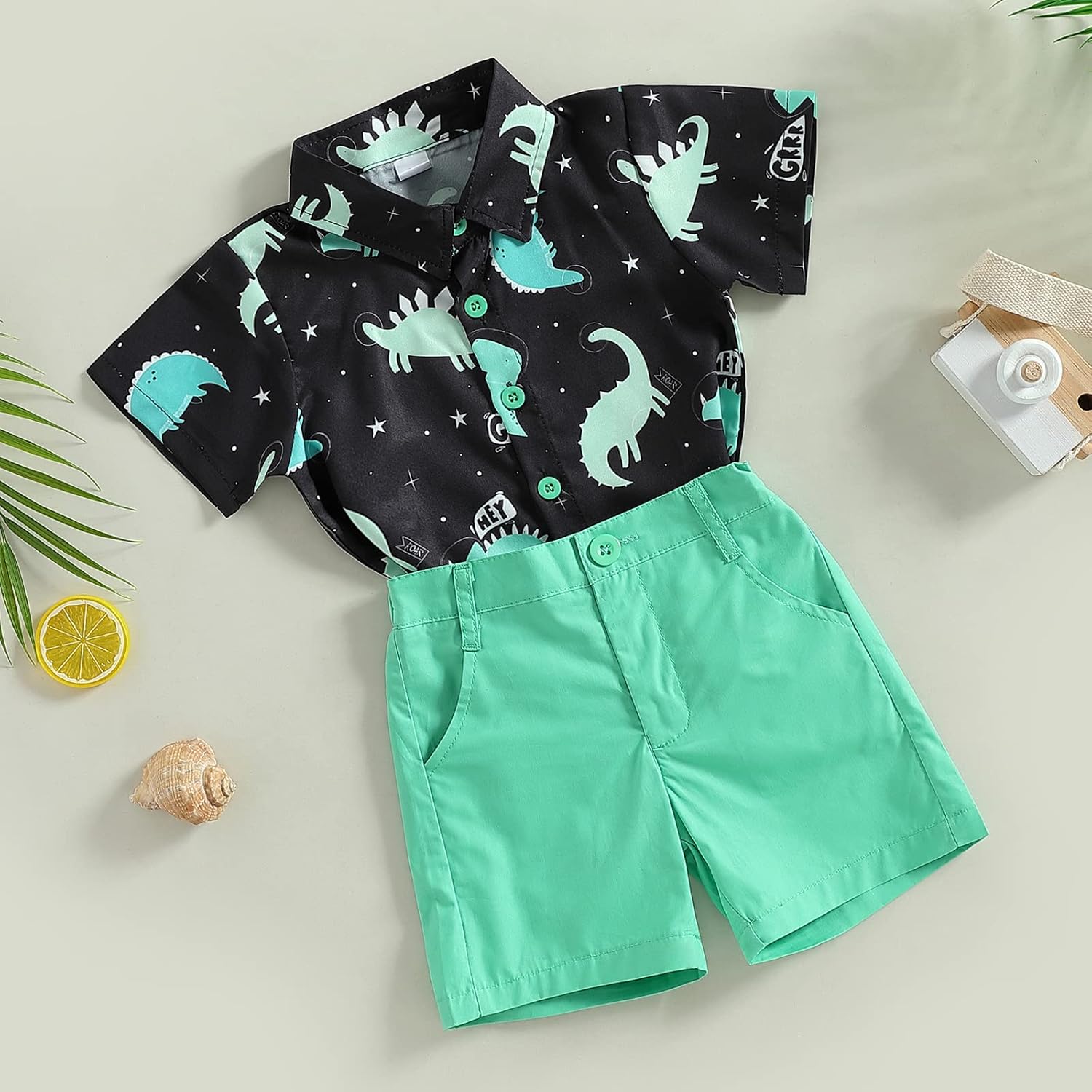 Tsnbre Dinosaur-Themed Toddler Boy Clothing Set