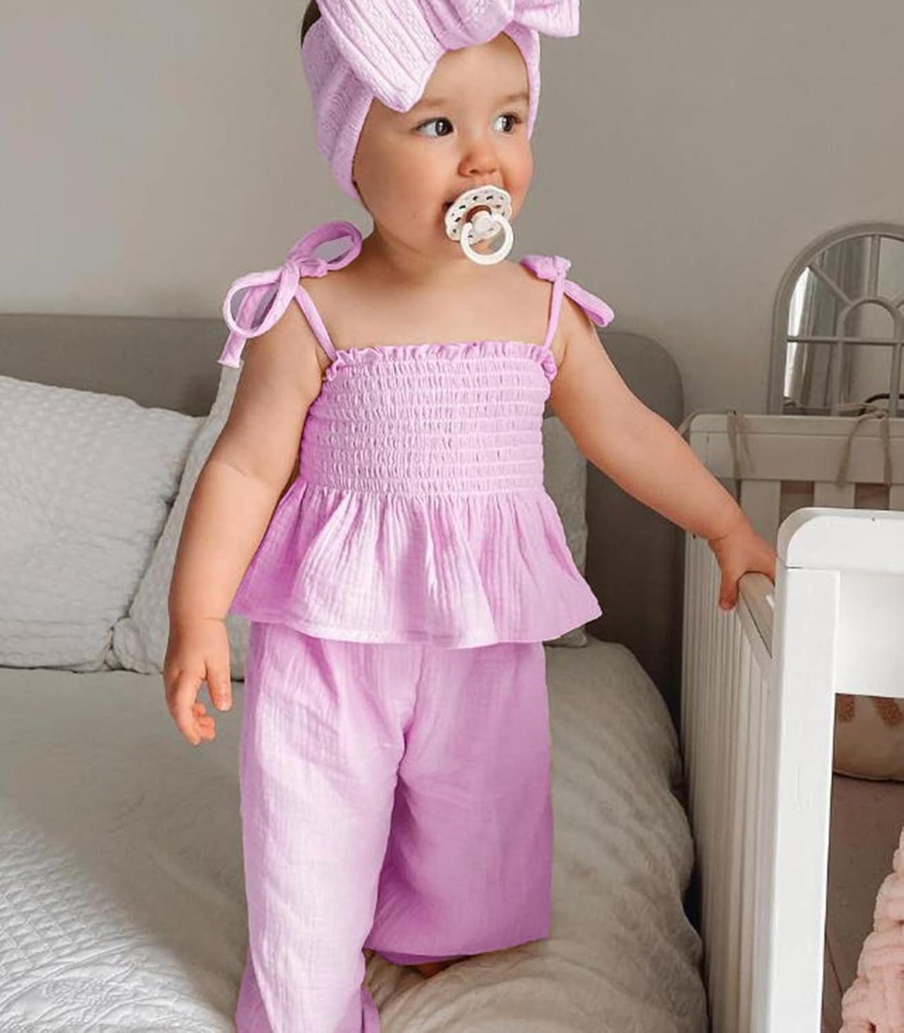 Perfect Summer Outfit for Toddlers Girls Comfortable Cami Linen Pants Set