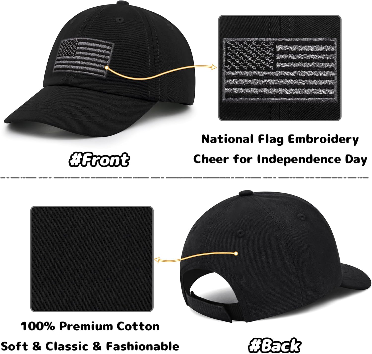 Olreco Toddler Baseball Hat USA Flag Sun Protection