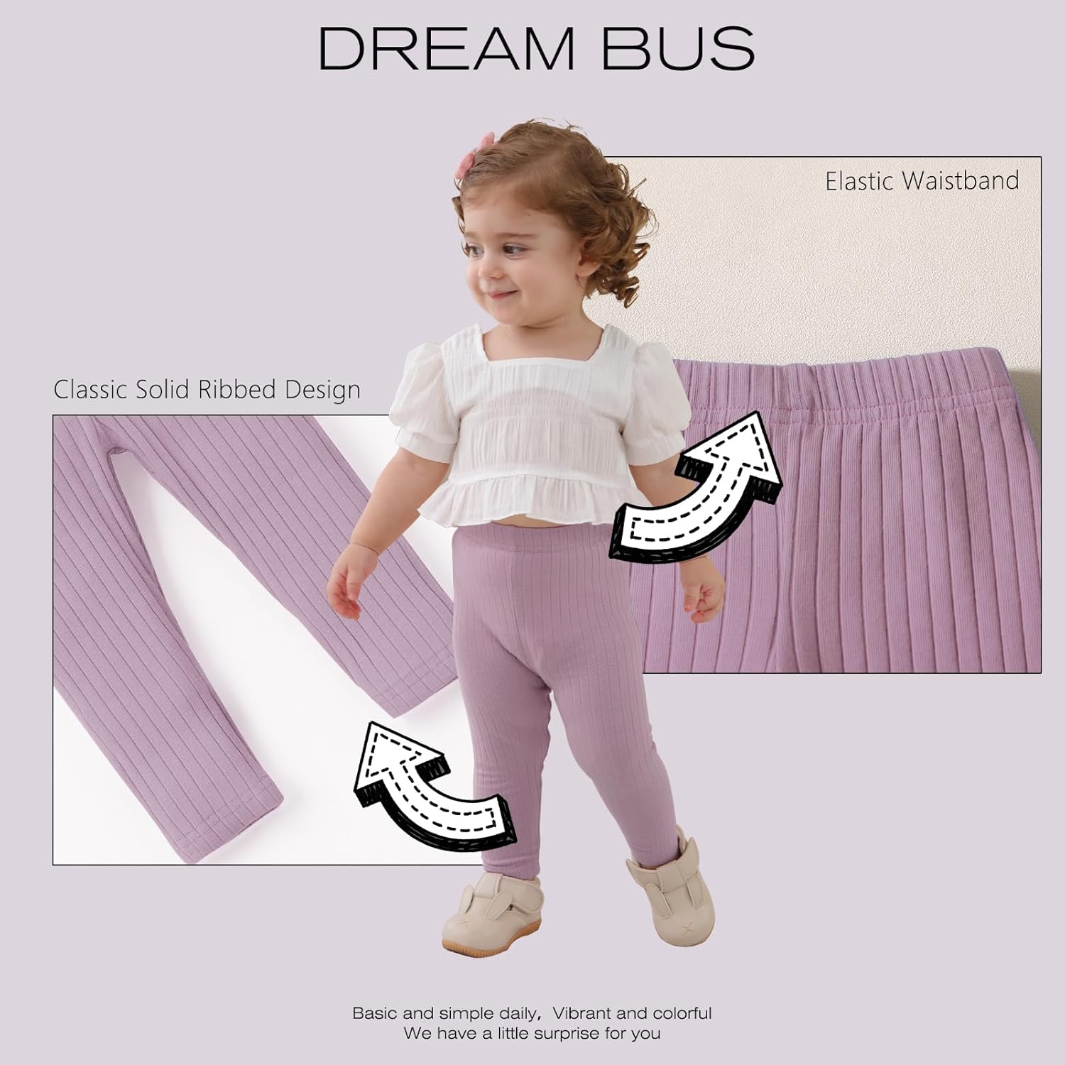 DREAM BUS 5-Piece Toddler Girls Pants Set - Style Comfort and Durability