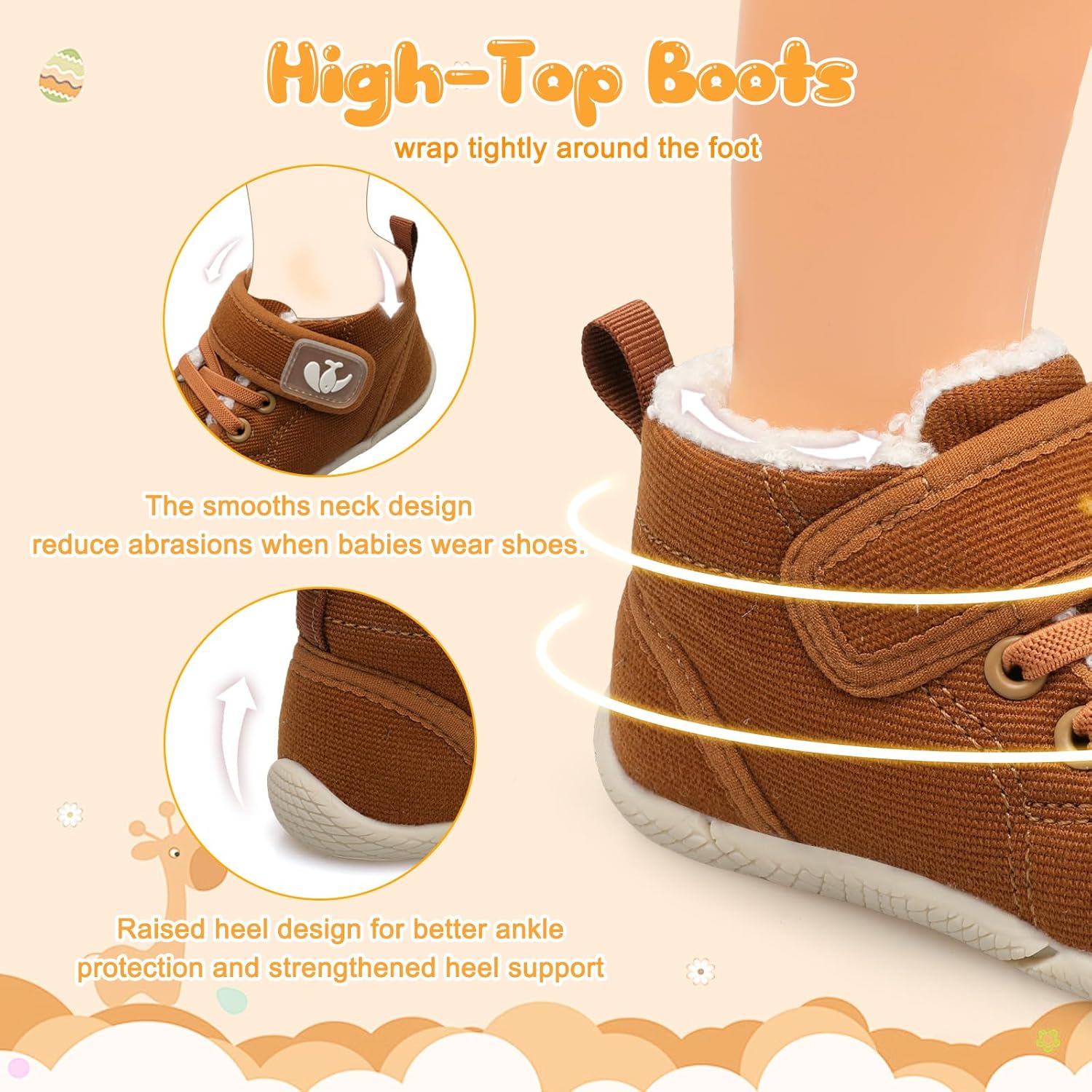Warm Non-Slip Fleece Booties for Babies