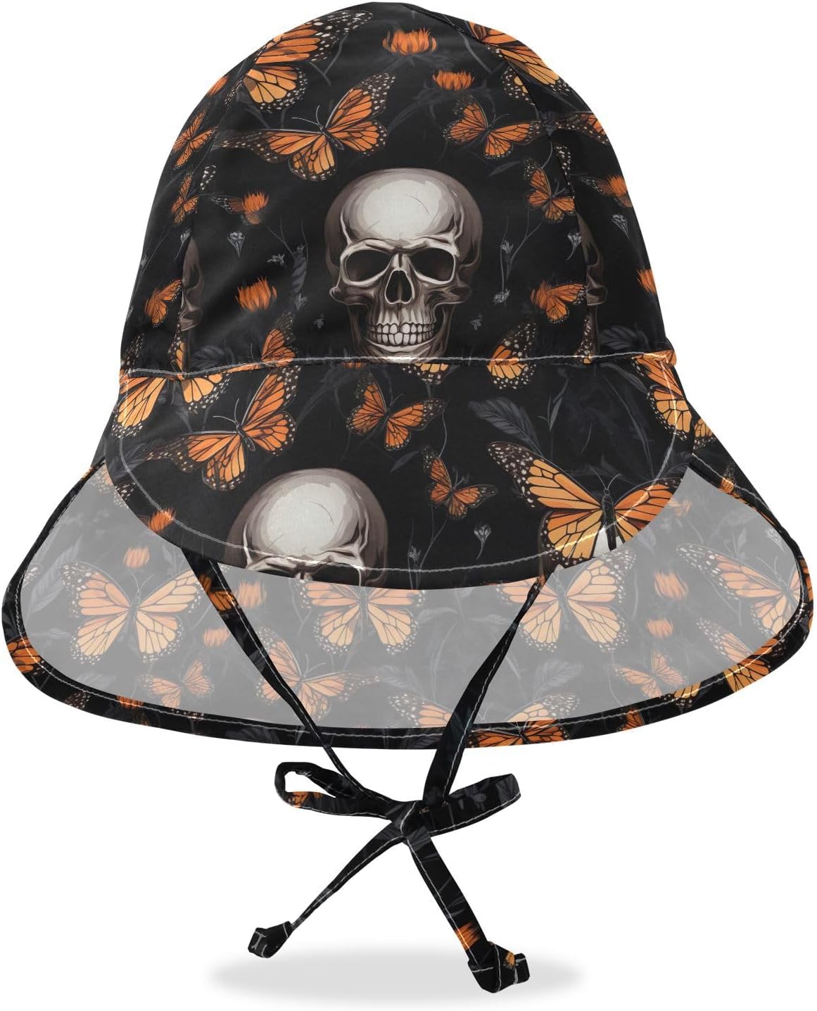 J JOYSAY Skull Butterflies Black Toddler Hat UPF 50