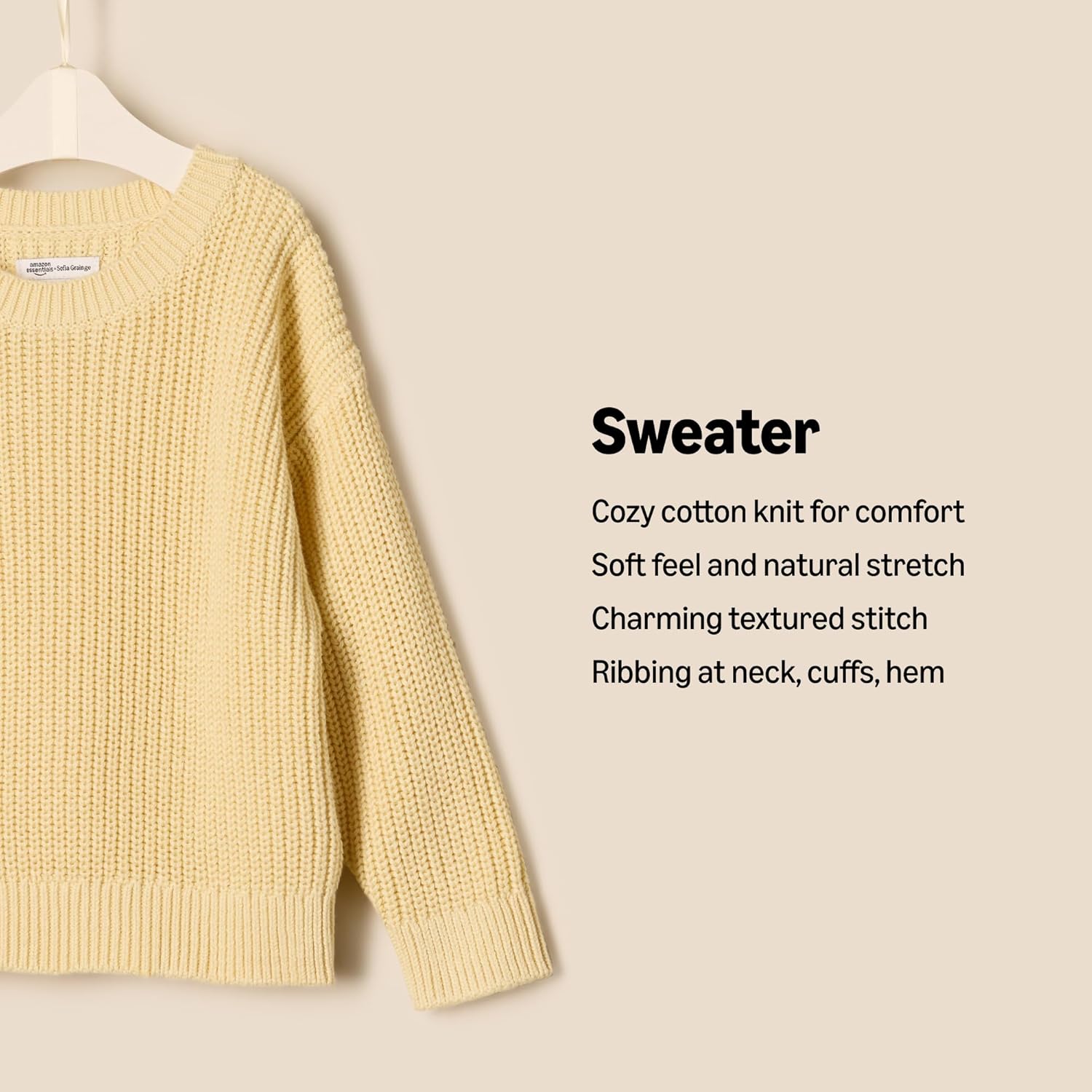Amazon Essentials x Sofia Grainge Unisex Pullover Sweater