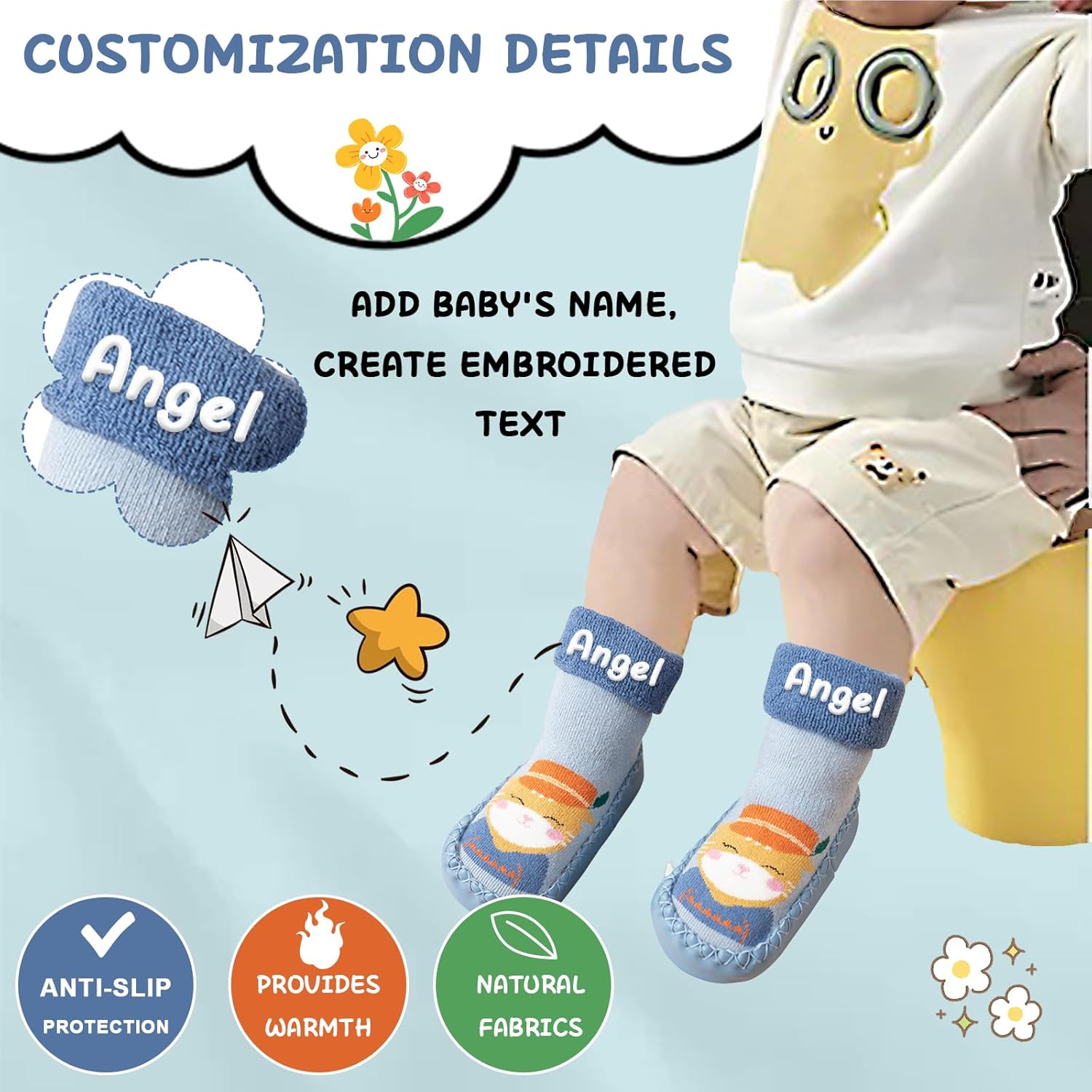 Personalized Baby Slipper Socks