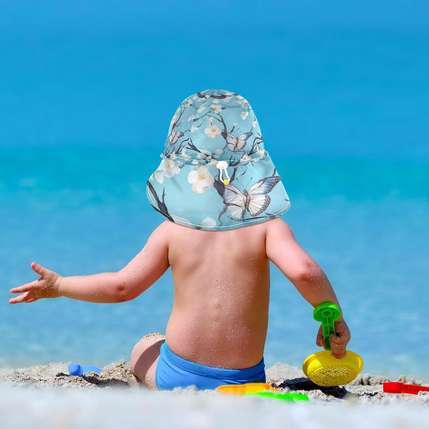J JOYSAY Blue Butterflies Toddler Sun Hat