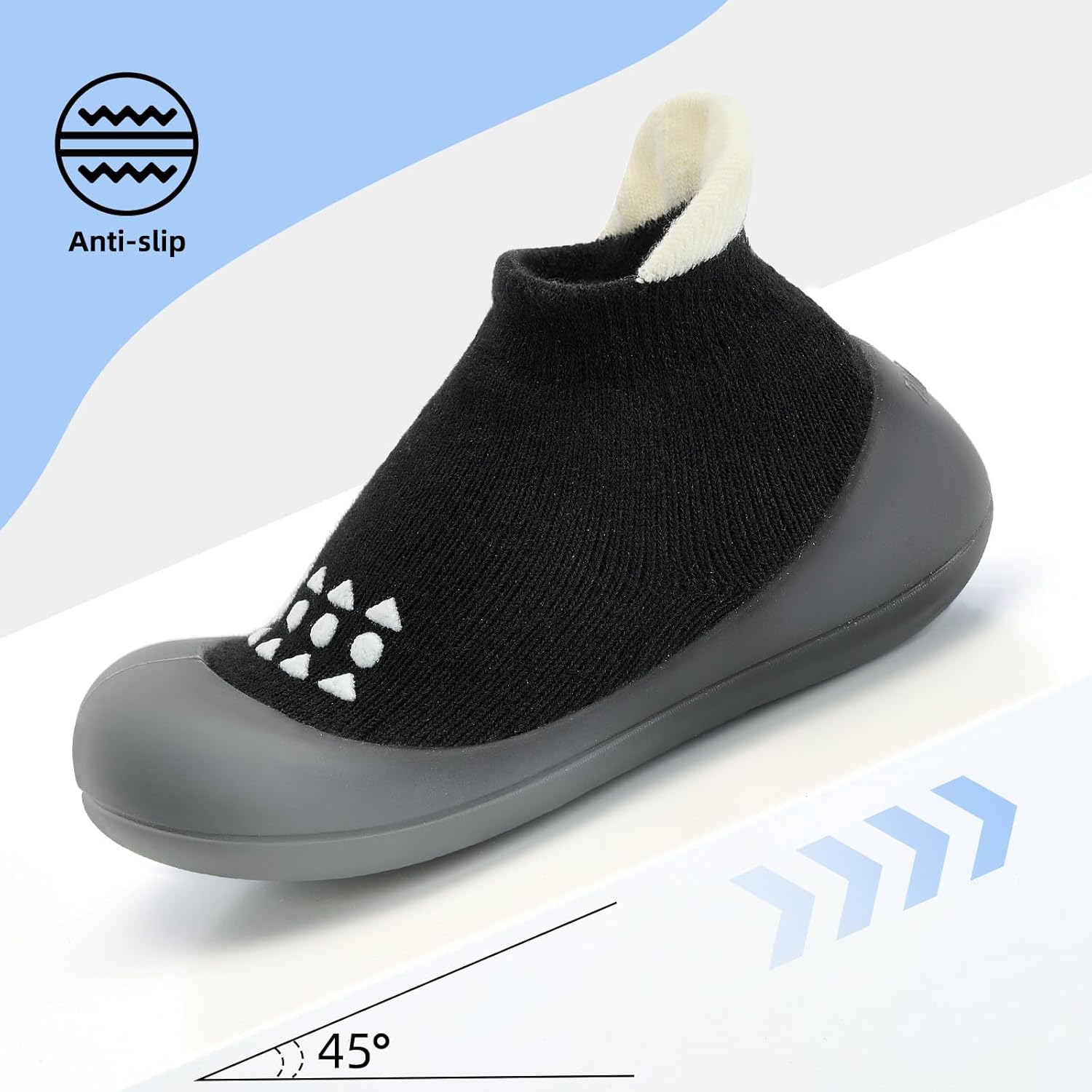 BACSAC Soft Rubber Non-Slip Walker Shoes for Toddlers