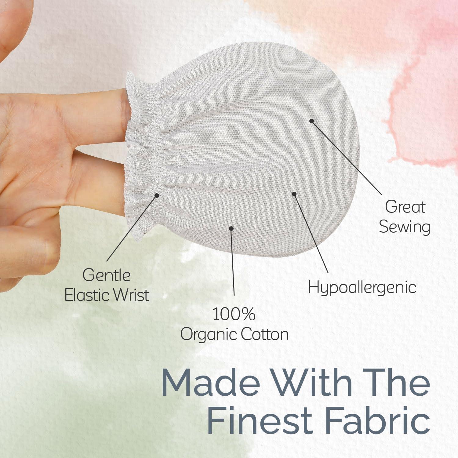 KiddyCare Hand Mittens No Scratch for Newborns 0-6 Months