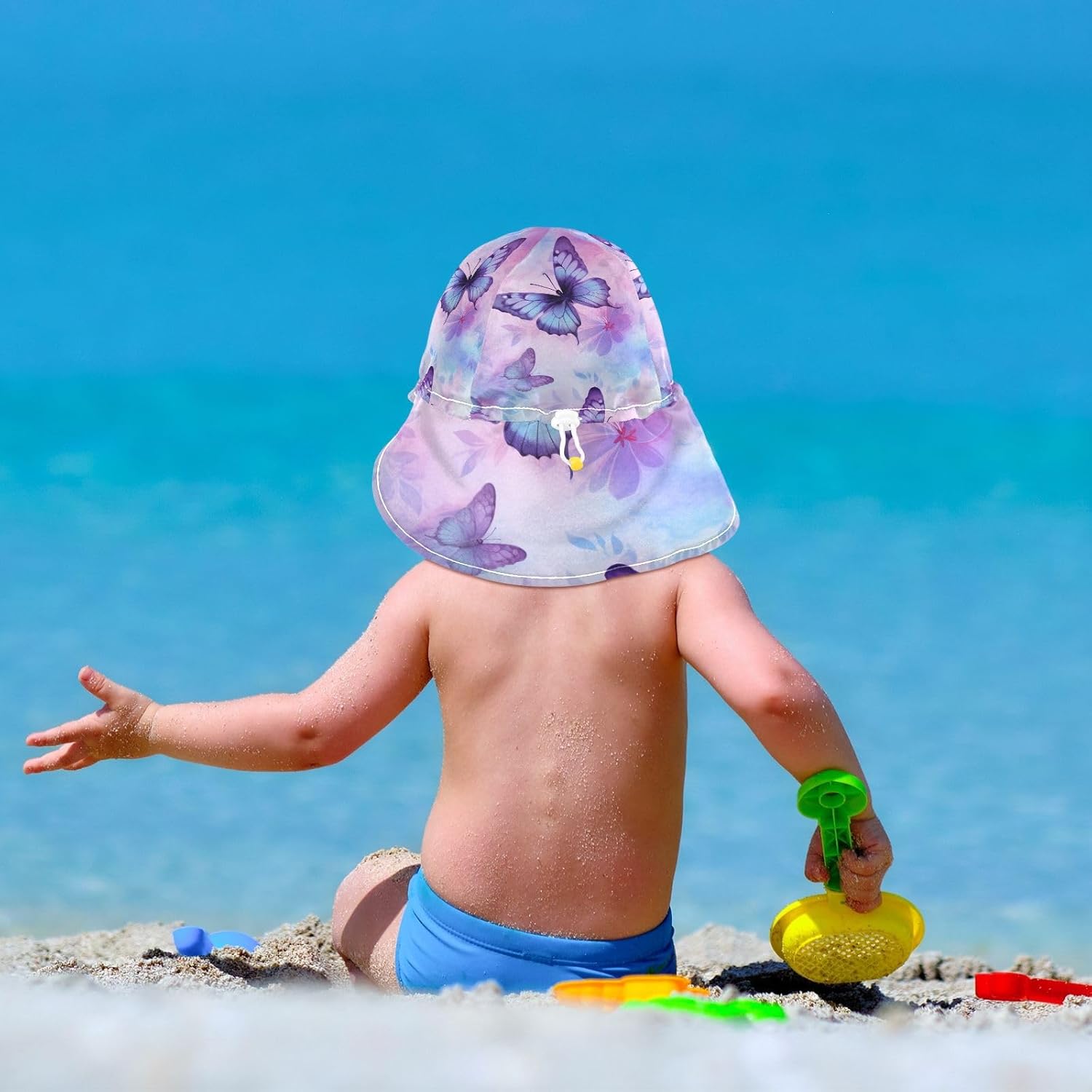 J JOYSAY Baby Toddler Purple Spider sun hat UPF 50