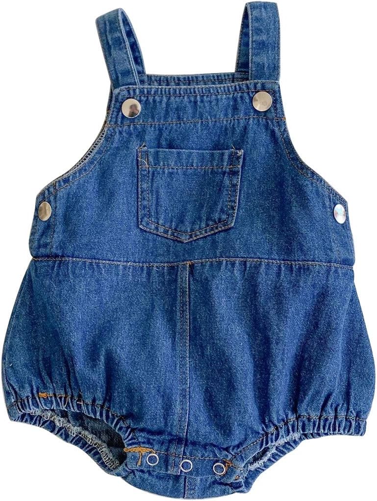 HOOLCHEAN Baby Denim Bodysuit With Straps