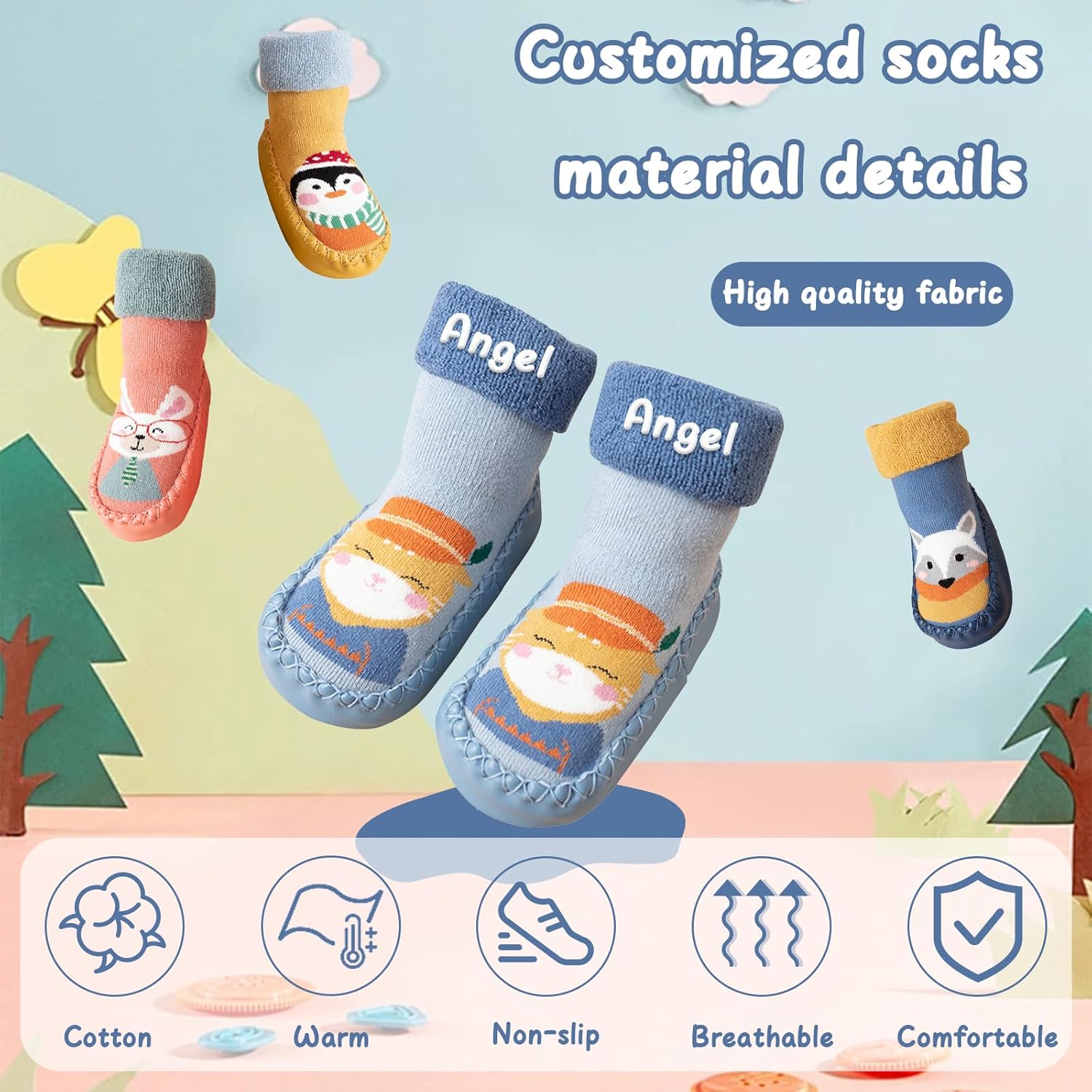 Personalized Baby Slipper Socks