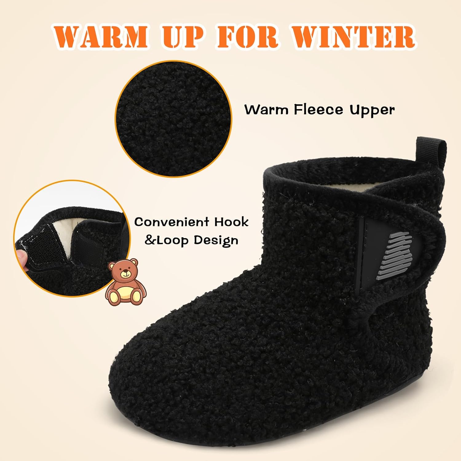 Barerun Toddler Winter Slippers