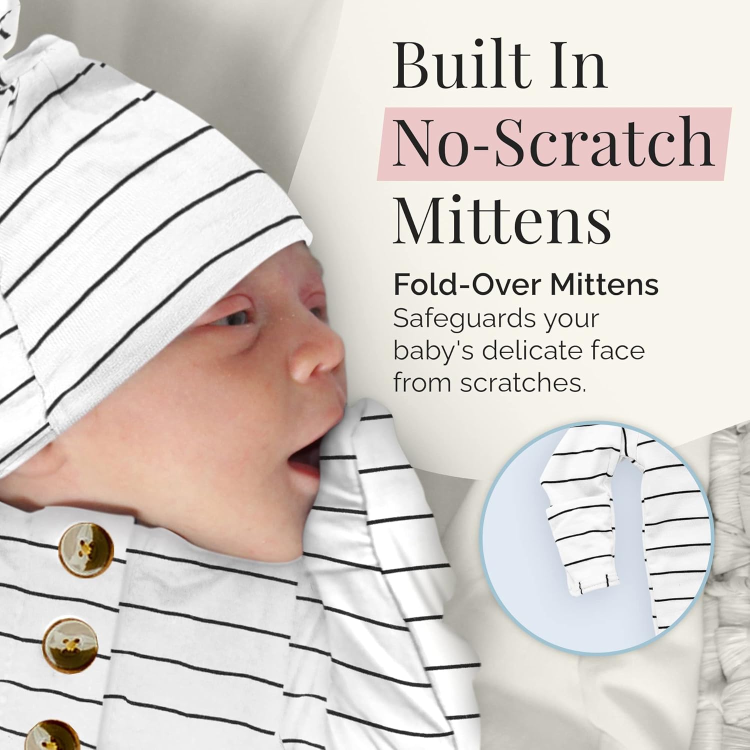 Stroller Society Knotted Baby Gown Set for Newborns and Babies