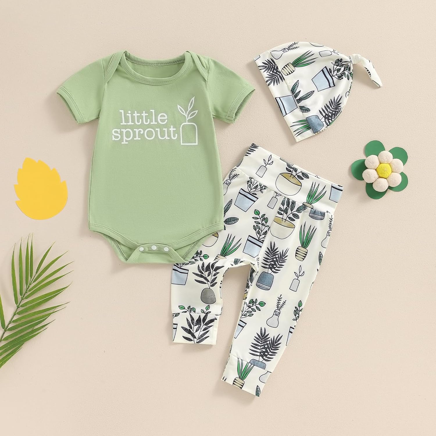Little Sprout Coming Home Newborn Baby Outfit Summer outnumber Set