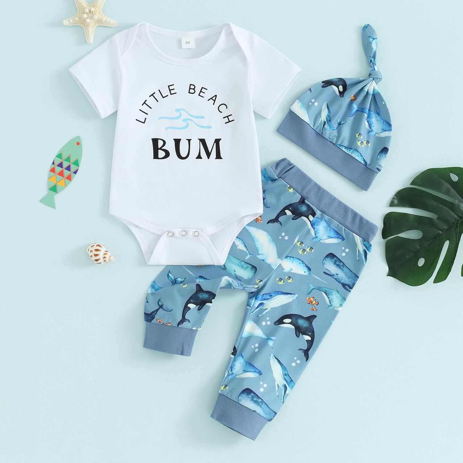 Kayotuas Newborn Baby Boy Girl Romper-Pants Set with Hat