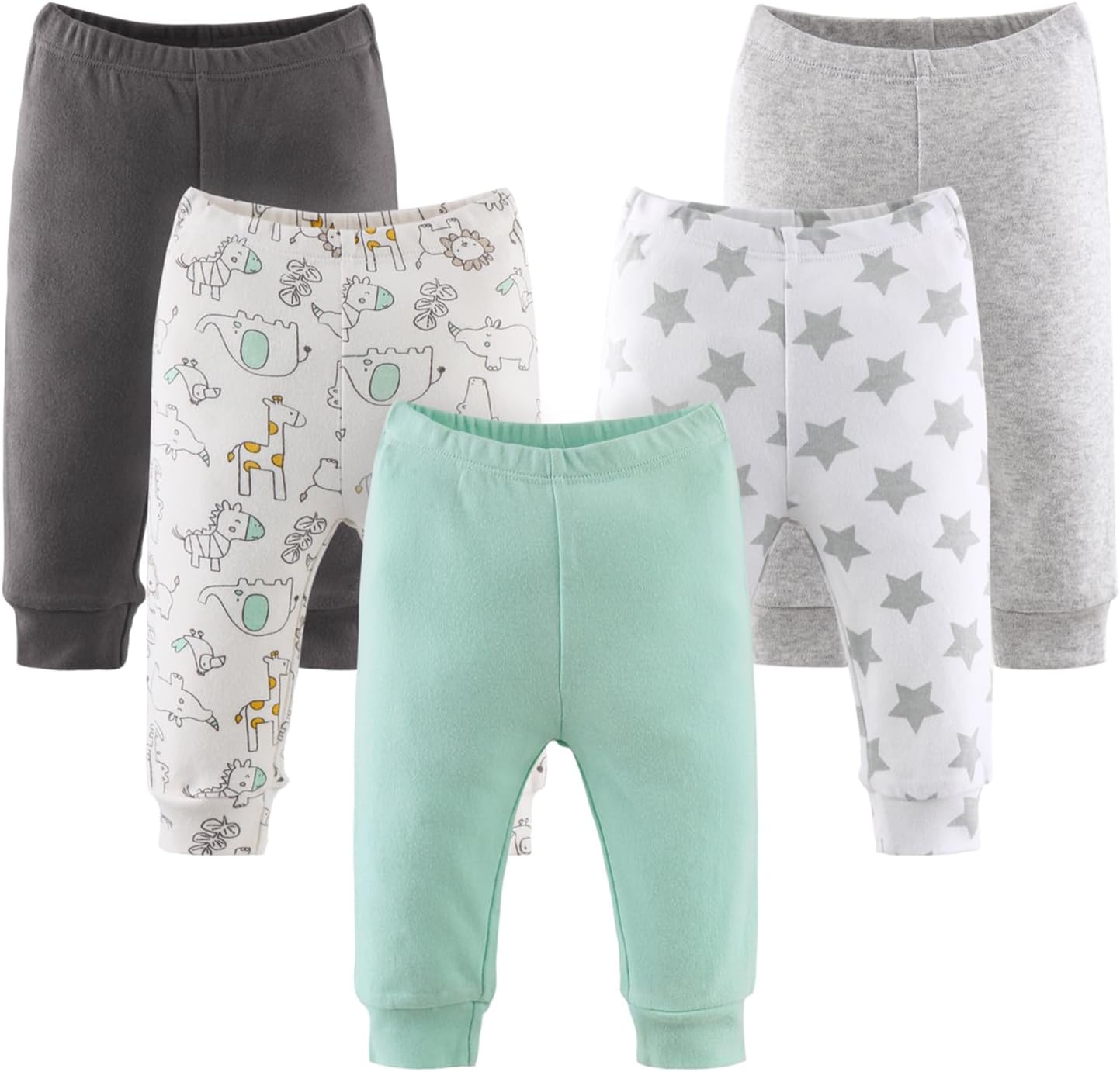 The Peanutshell - Baby Pants 5-Pack with Cute Prints