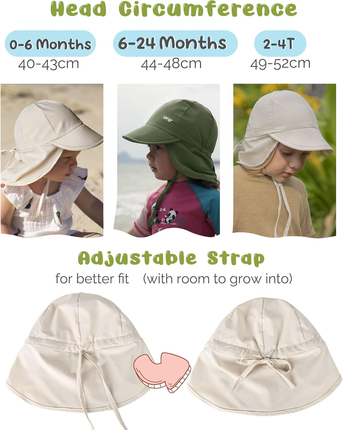 Adjustable Baby Sun_hat UPF 50 for Boys Girls