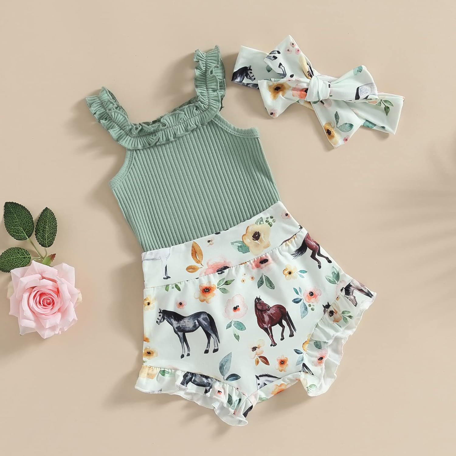 3-Piece Toddler Summer Romper Set