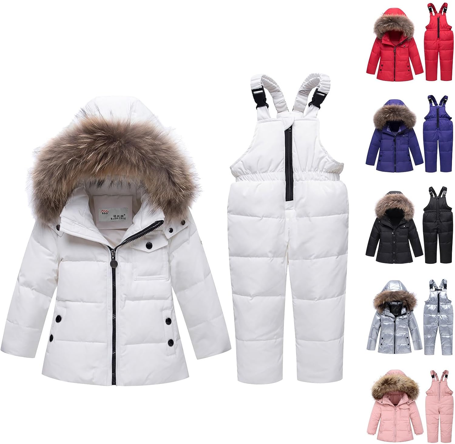 Kids Ski Set Winter Thickened Jacket Pants Child