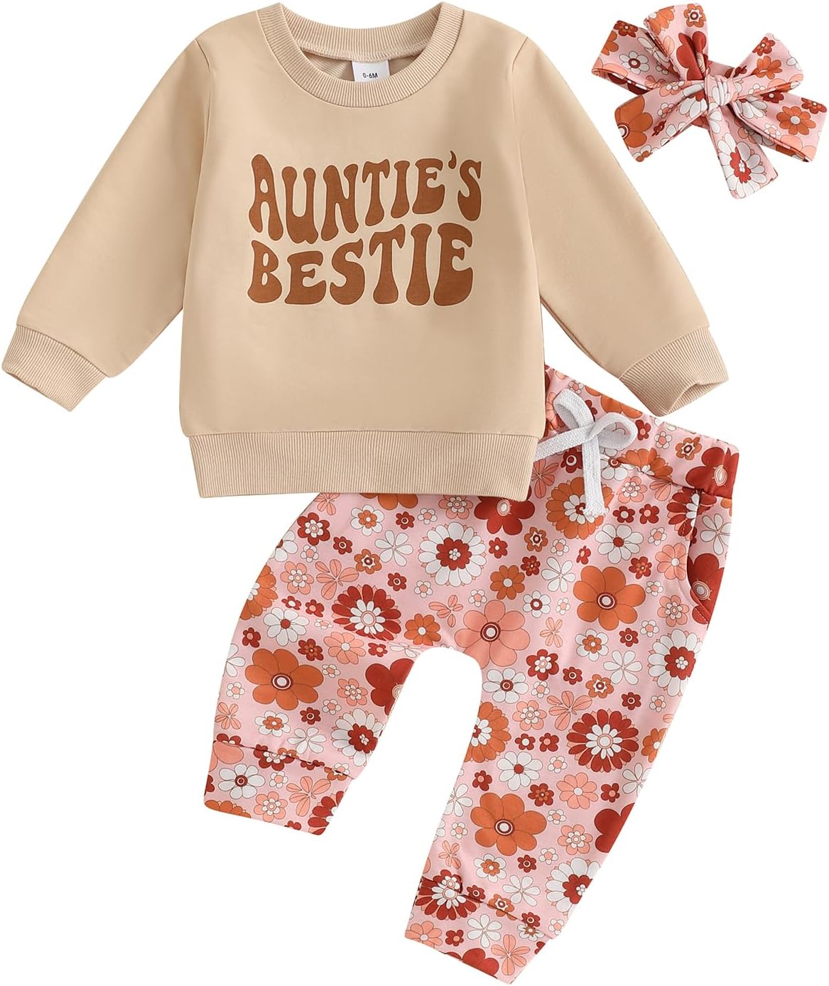 Aunties Bestie Baby Clothes 3Pcs Survivor Set for Baby Girl