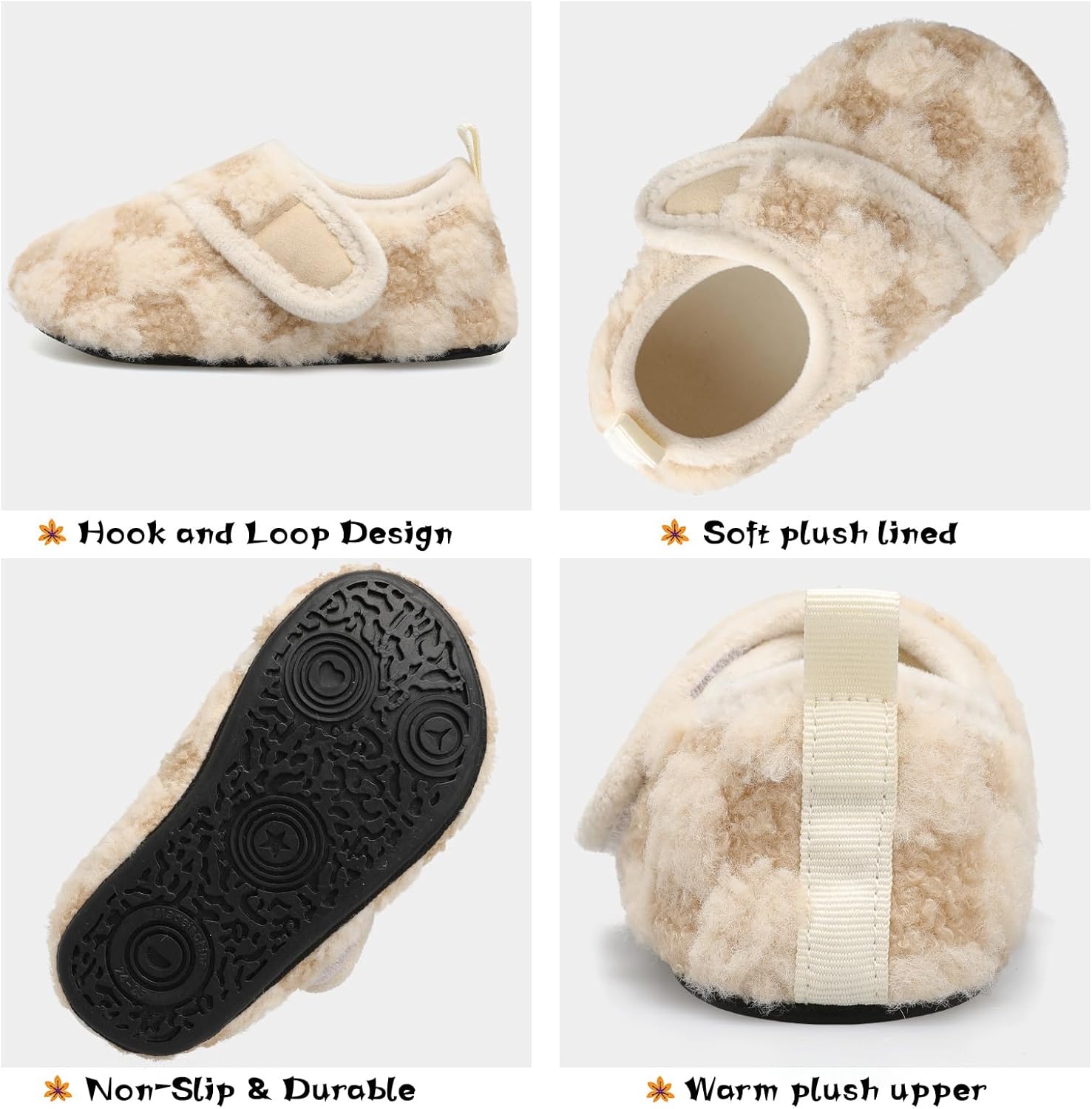 Scurtain Toddler Warm Winter House Slippers