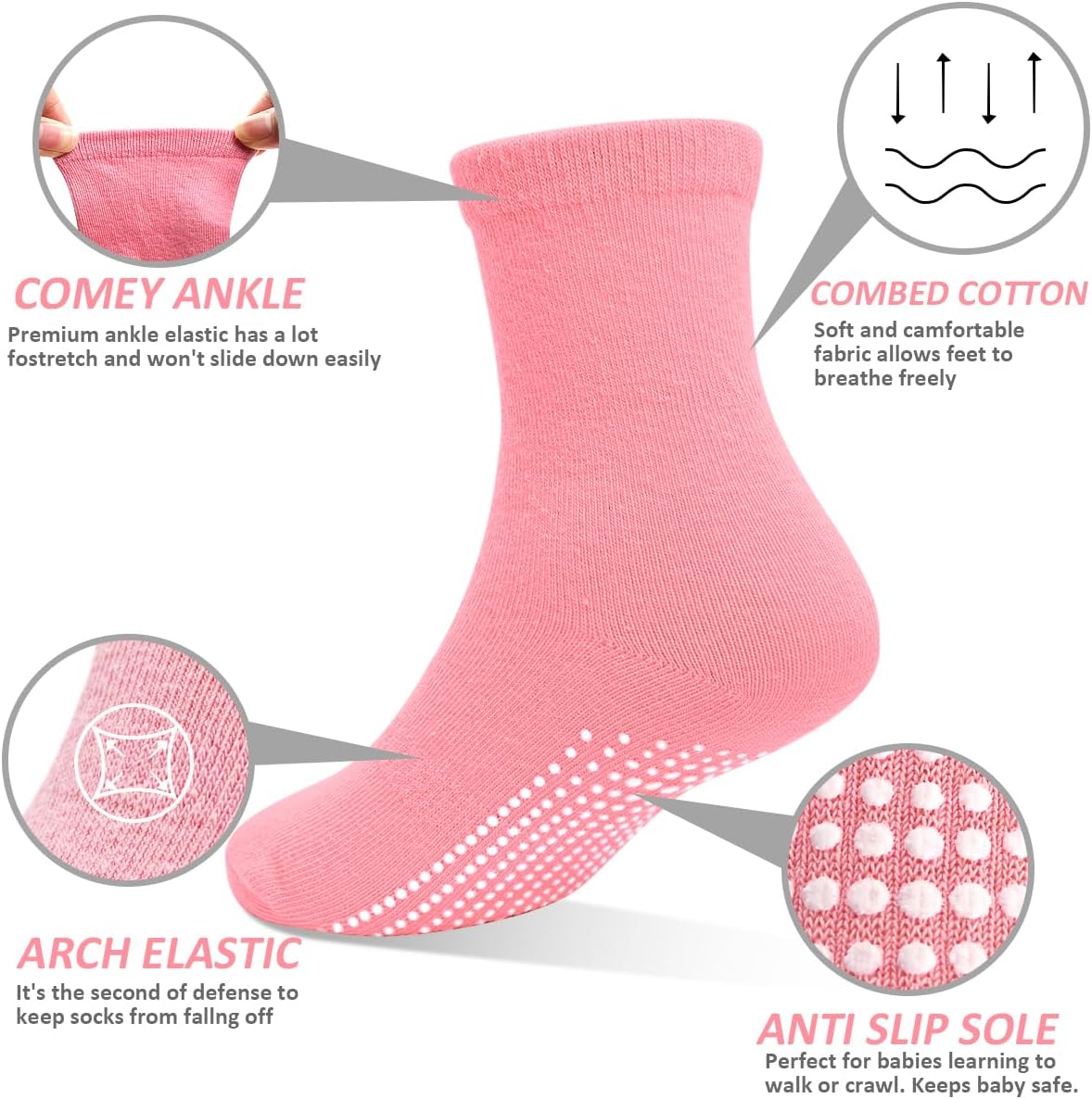 Tphon Toddler Girls Non-Slip Socks Anti Skid