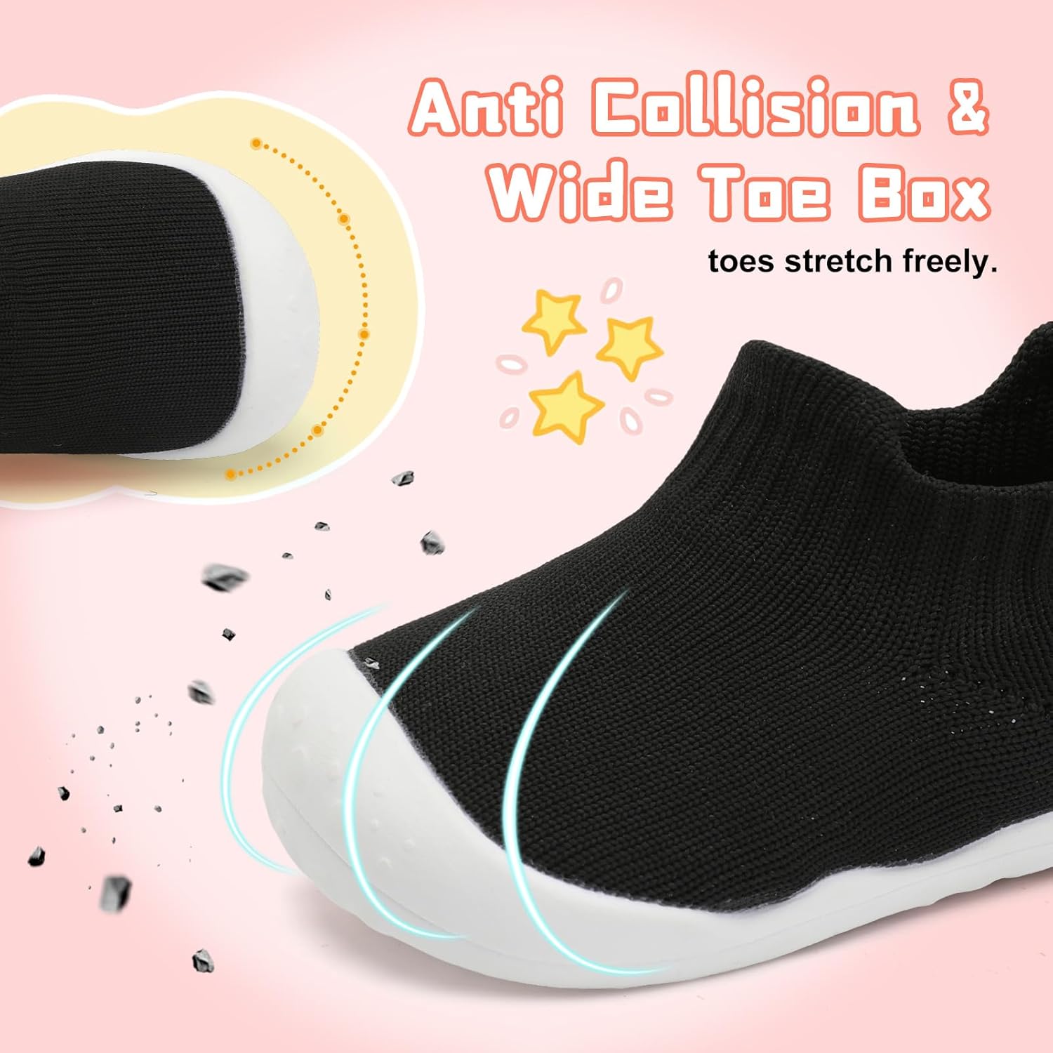 Adorable Soft Sock Shoes Non-Slip Baby Shirts Breathable for Kids