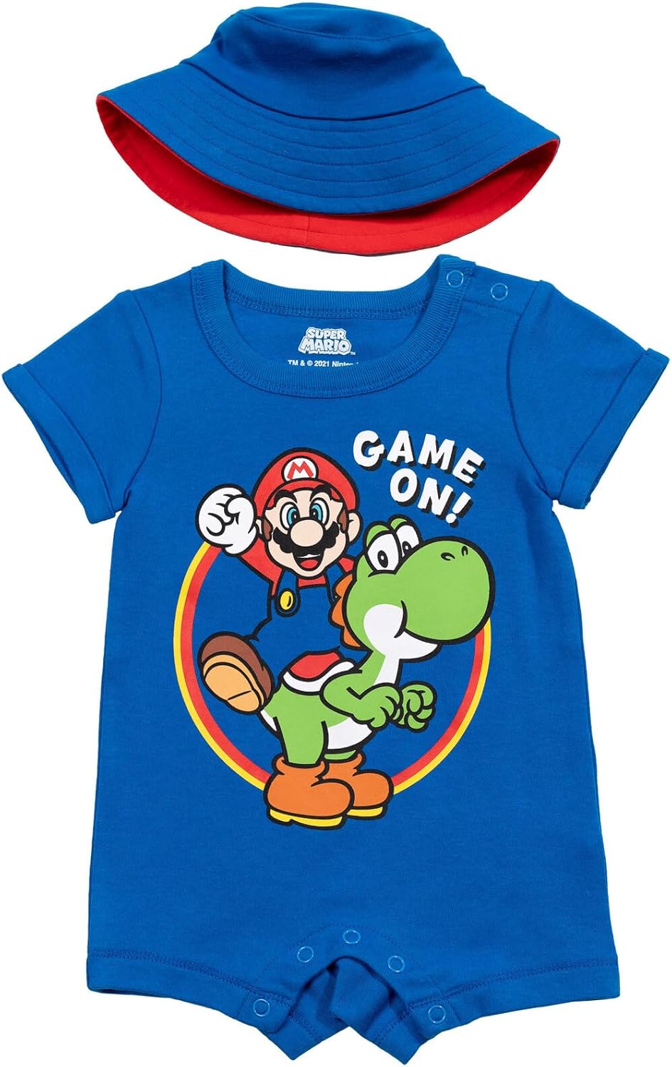 Super Mario Mario Yoshi Baby Romper and Bucket Sun Hat