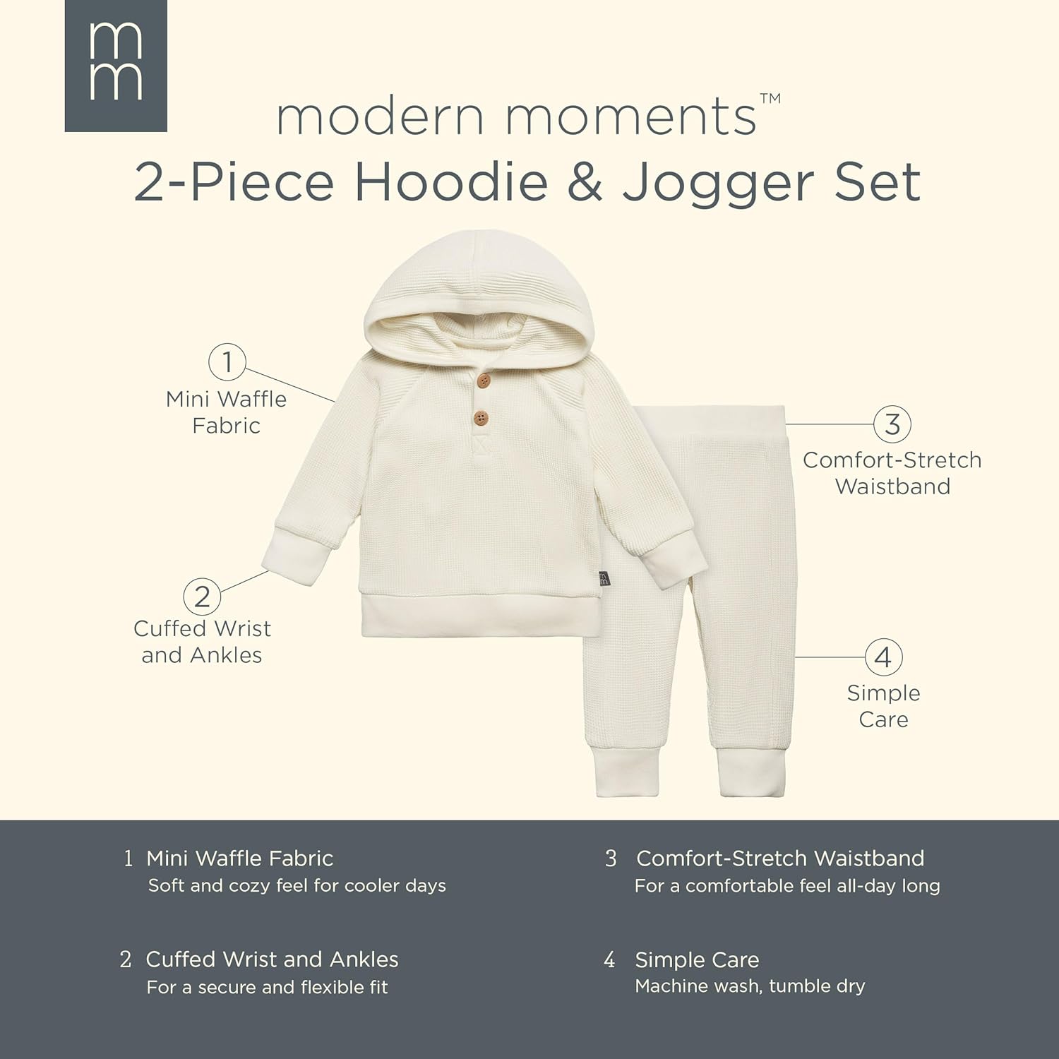 Modern Moments byGerber Baby Girls Mini-Waffle 2-Piece Set