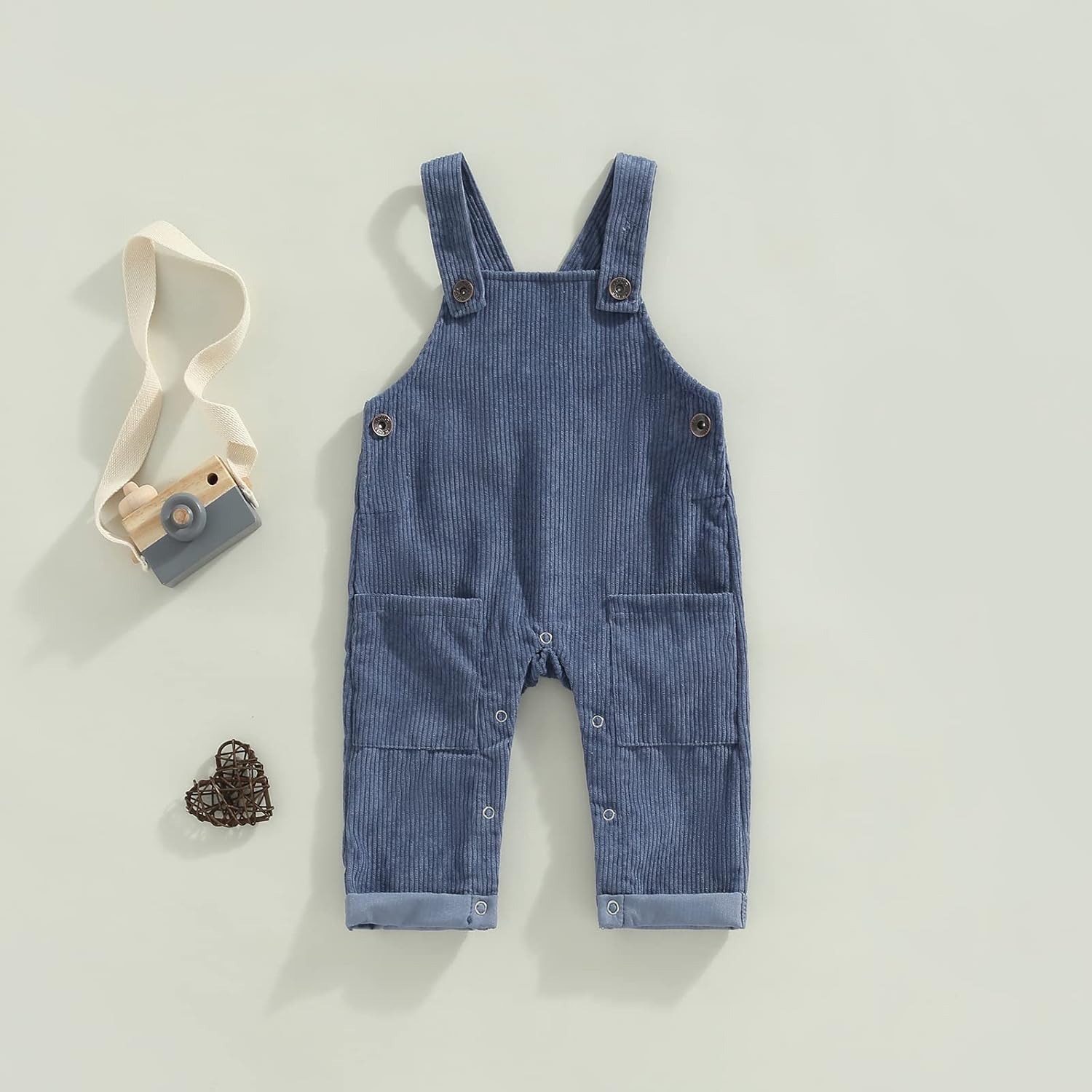 Plush reversible cotton overalls for baby