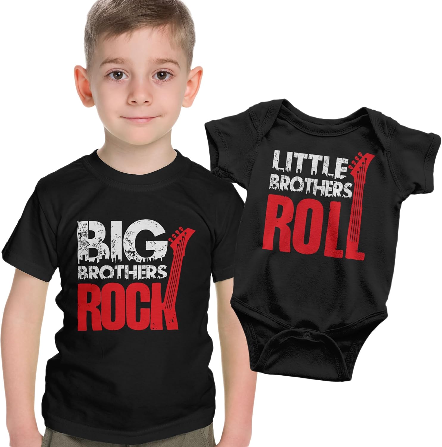 Matching Sibling Outfits Big Brother Little Brother Shirts Rock and Roll Siblings Set