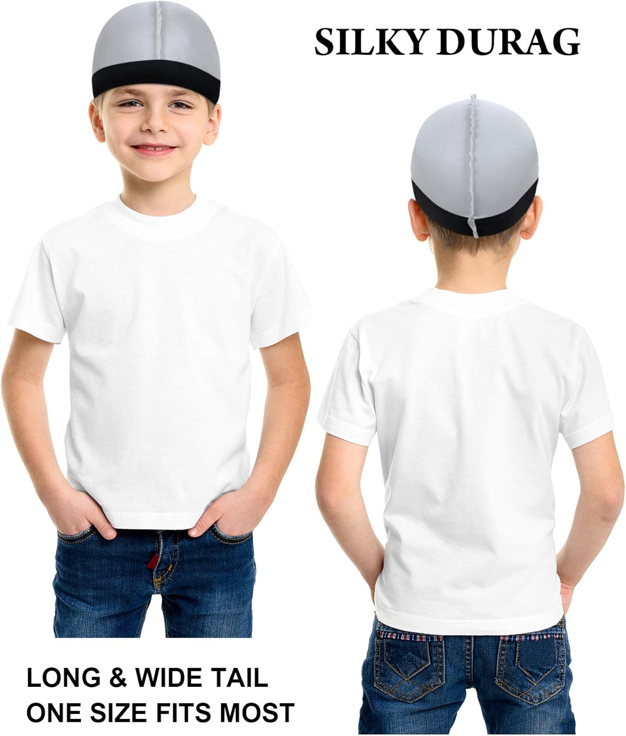 6-Piece Kids Satin Wave Caps