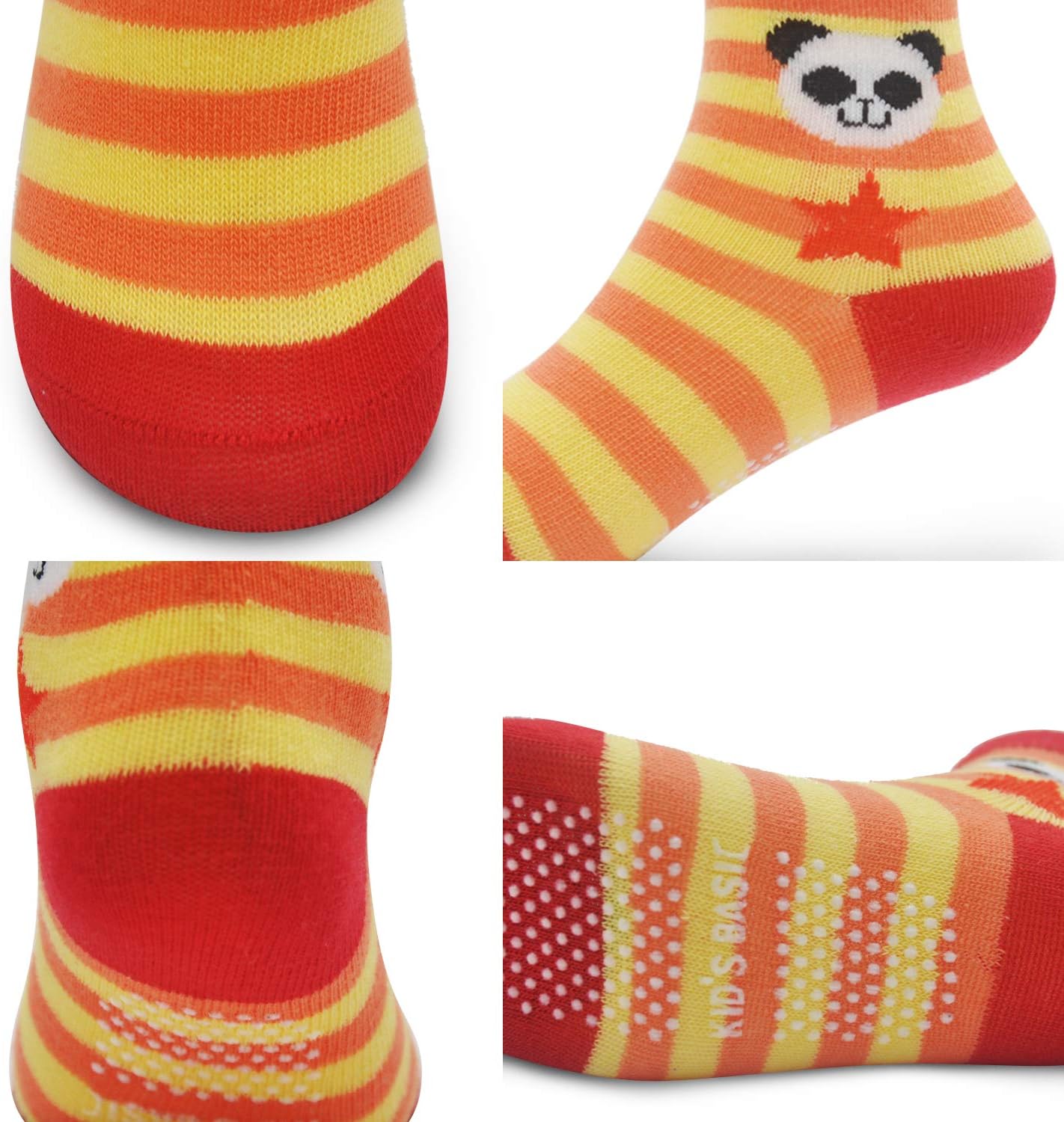 SkiBeaut Non-Slip Crew Socks for Babies Kids 0-7