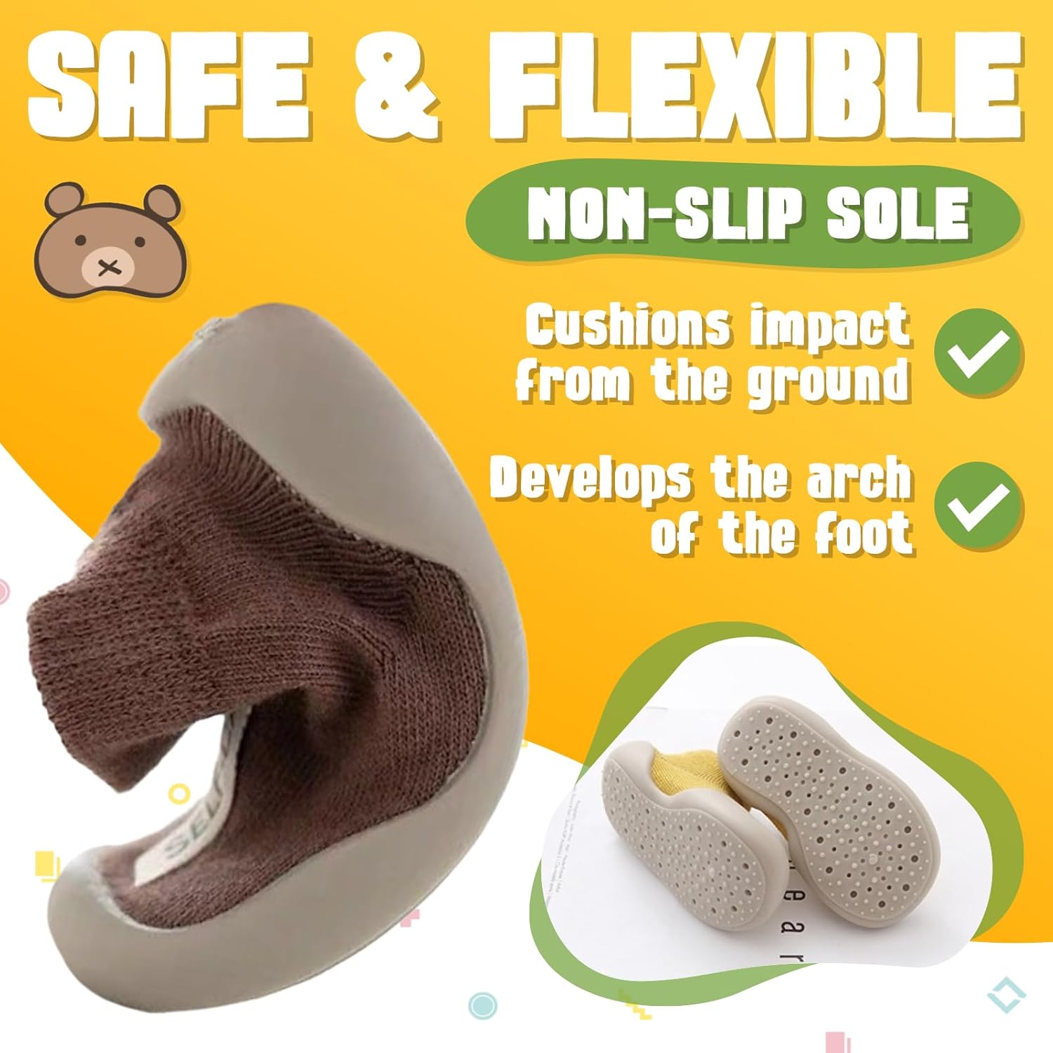 Stylish Non-Slip Cotton Sneakers for Babies