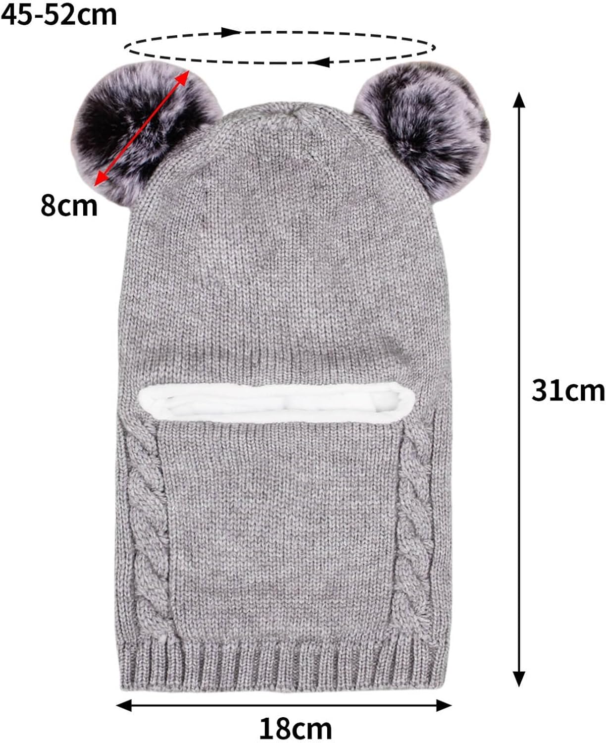 Baby Winter Double Pompom Hat Scarf Set for Toddler
