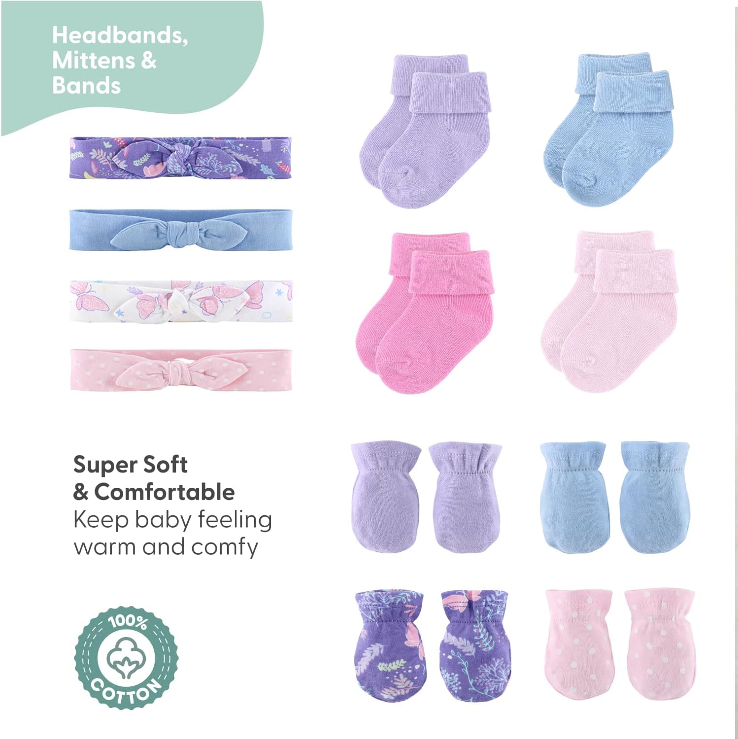 The Peanutshell Baby Layette Gift Set for Baby Girls - Purple Butterfly