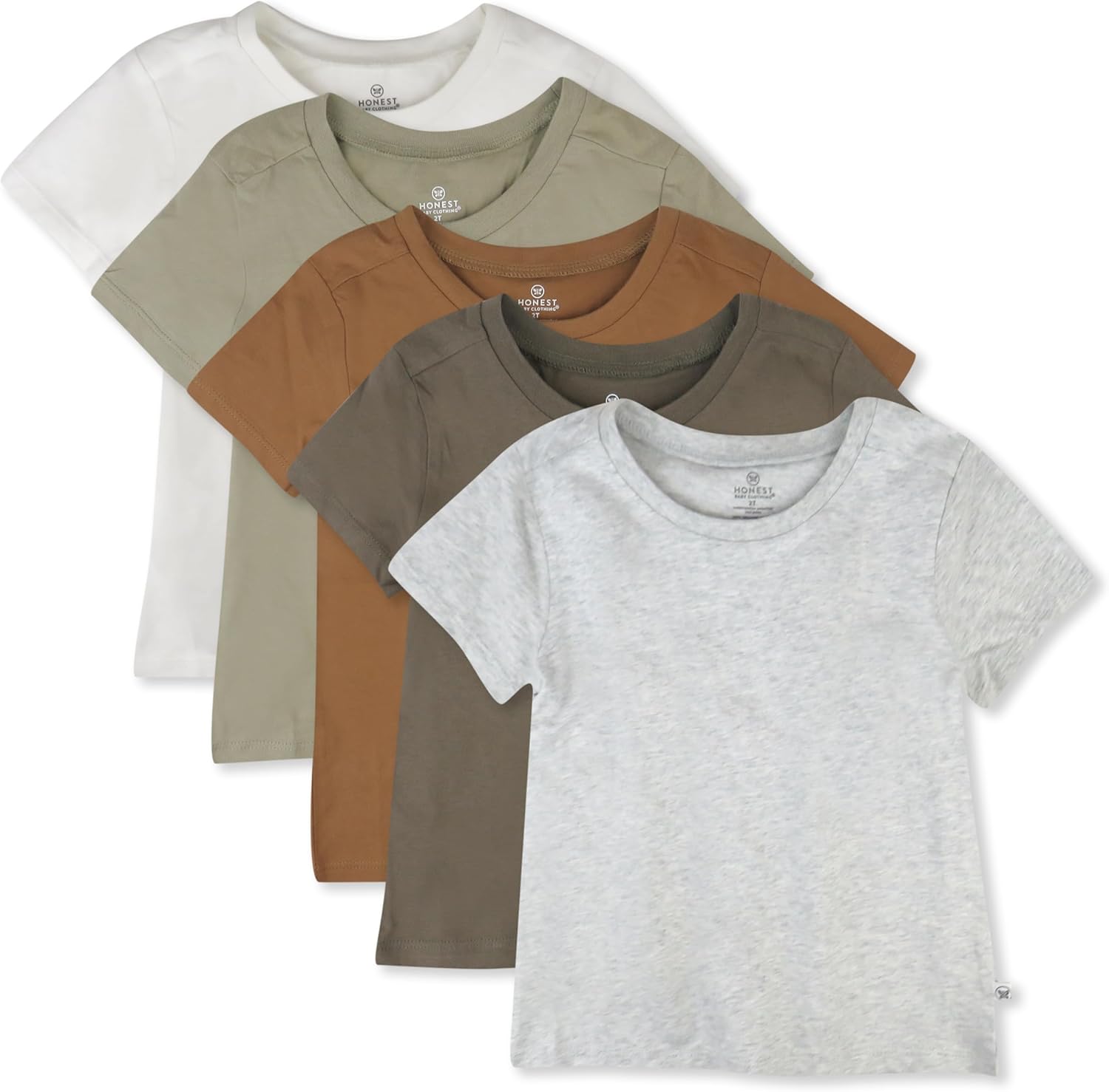 HonestBaby Unisex-Baby 5-Pack Short Sleeve T-Shirts