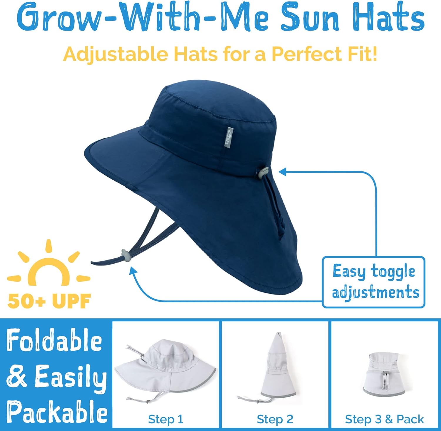 JAN JUL Kids Adjustable Cotton Sun Hat 50 UPF