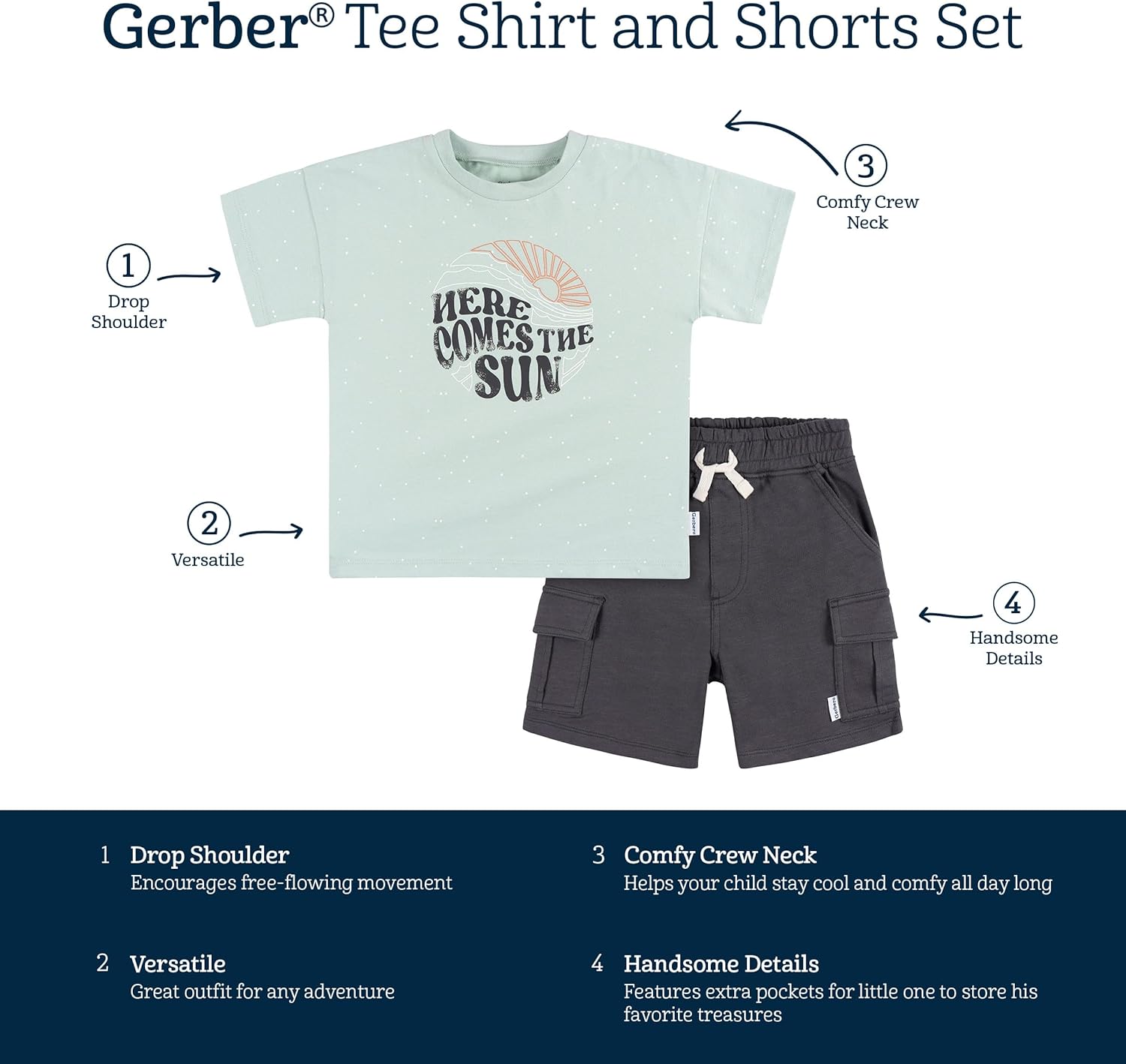 Gerber Baby Toddler T-Shirt Shorts Set