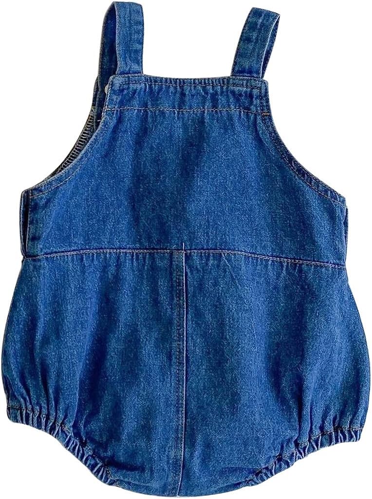 HOOLCHEAN Baby Denim Bodysuit With Straps