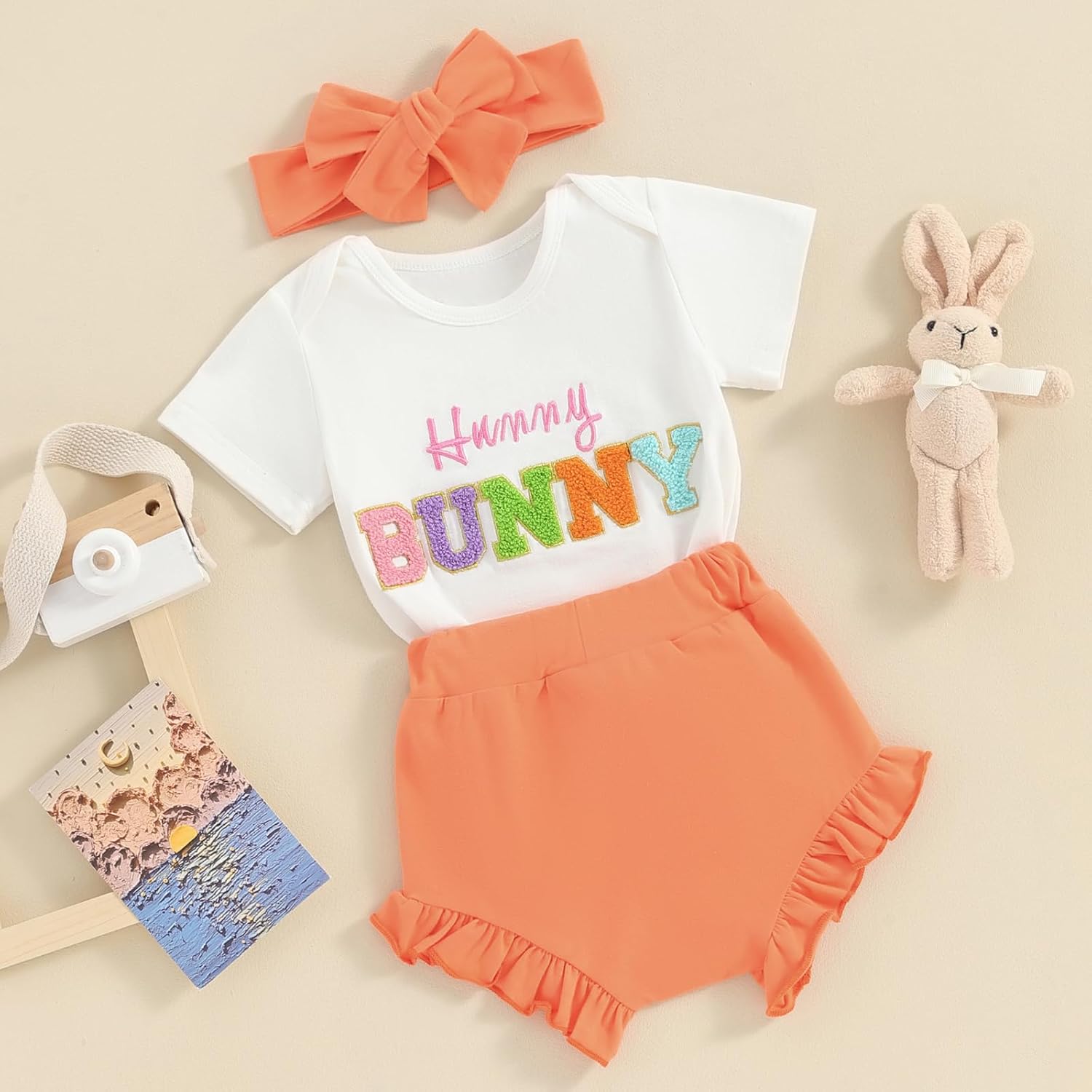 Easter Bunny Romper Set for Baby Girls