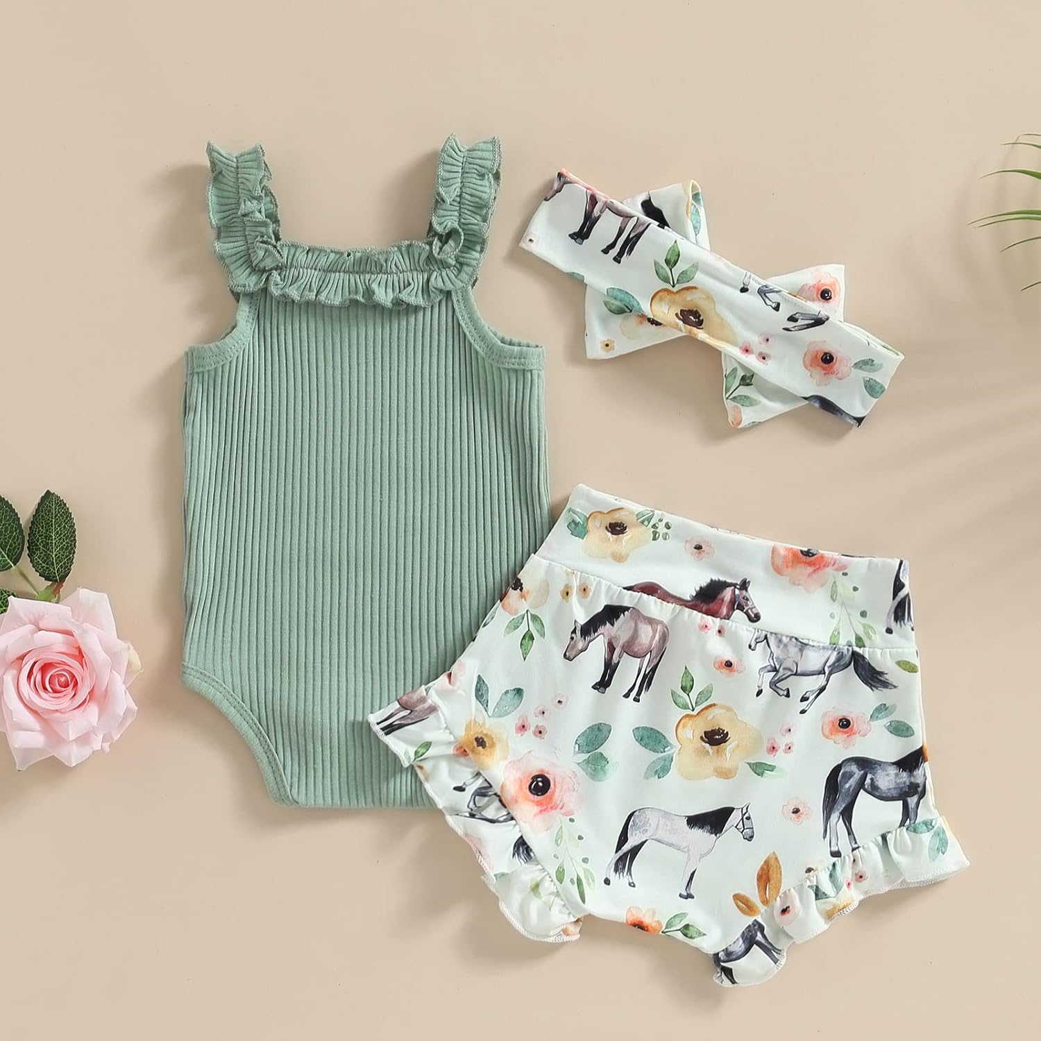 3-Piece Toddler Summer Romper Set