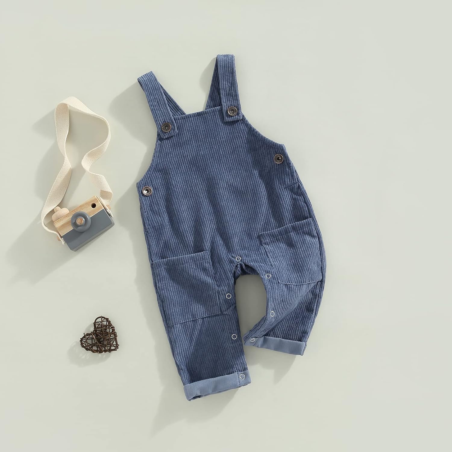 Plush reversible cotton overalls for baby
