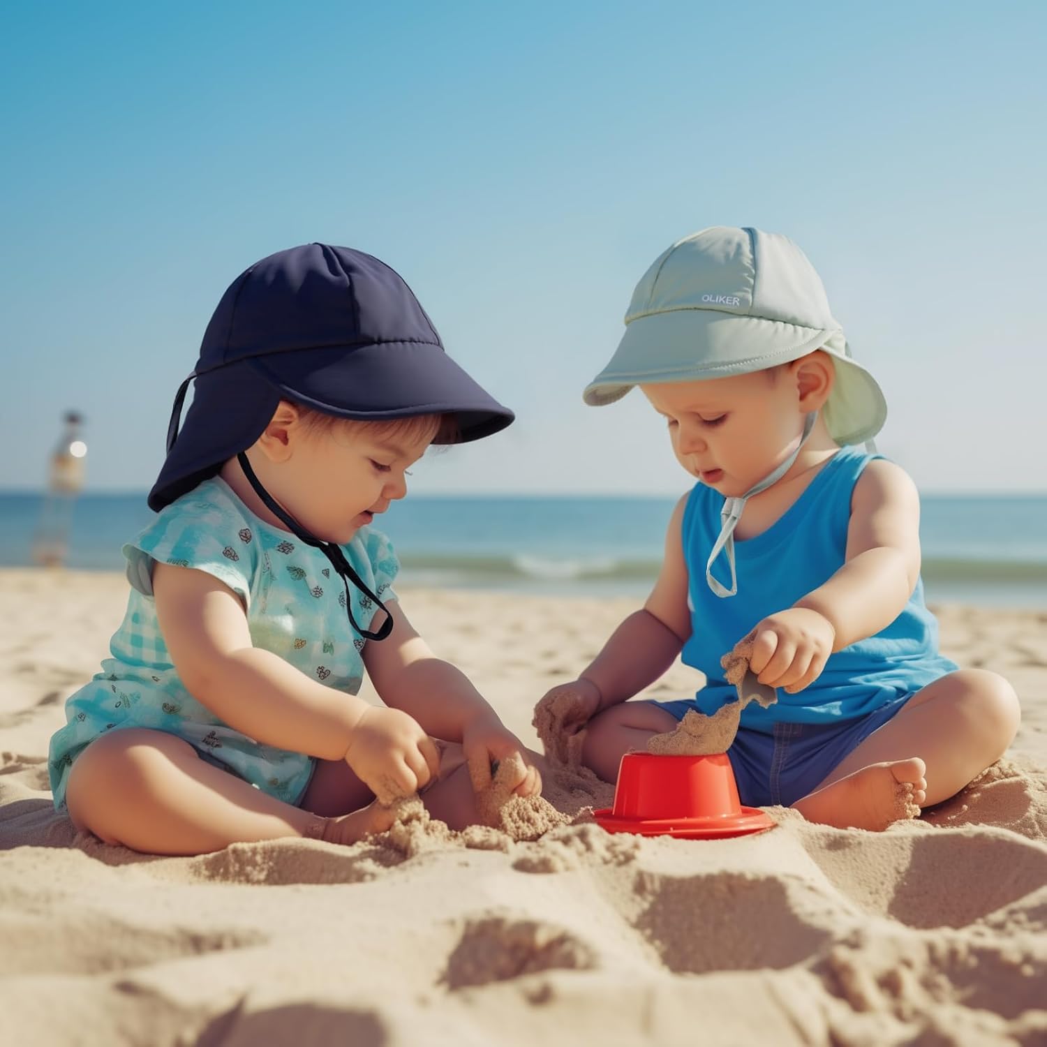 2-Piece Baby Sun Hat Set - UPF50 Quick-Drying toddler-friendly