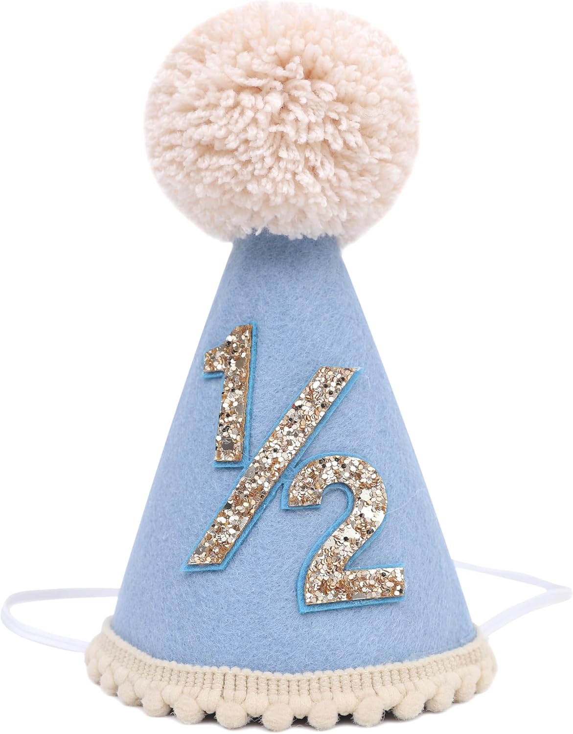 Six Months Half Birthday Cone Hat for Babies